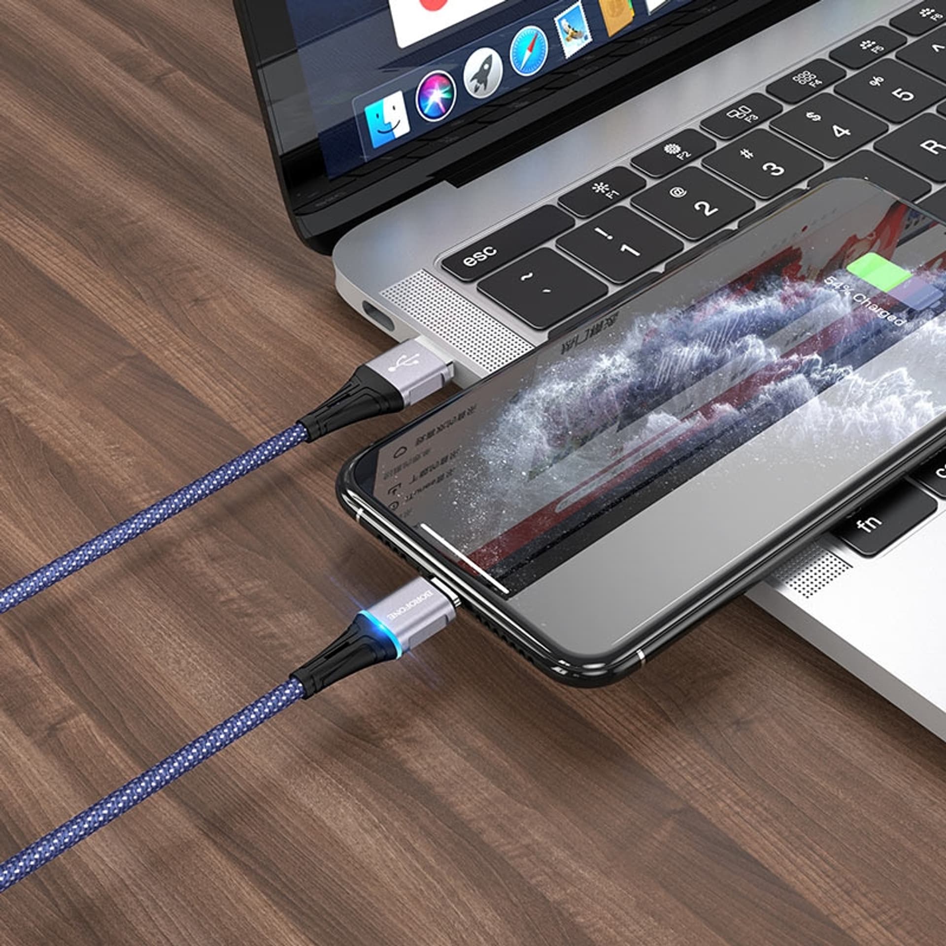 

Borofone Glory - kabel połączeniowy USB do Lightning (niebieski)