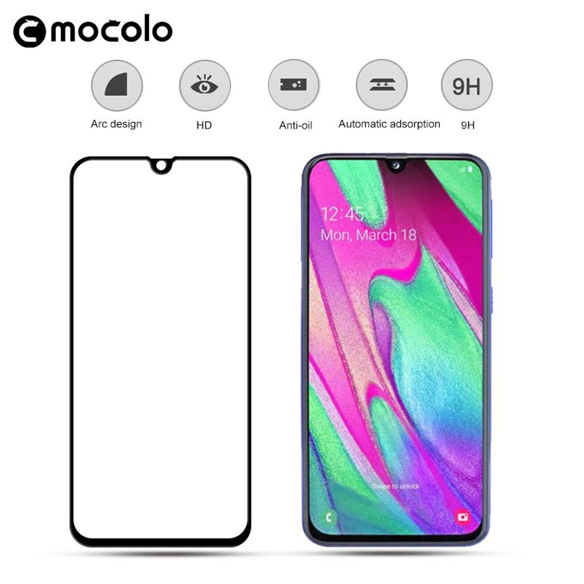 

Mocolo 3D 9H Full Glue - Szkło ochronne na cały ekran Samsung Galaxy A40 (Black)
