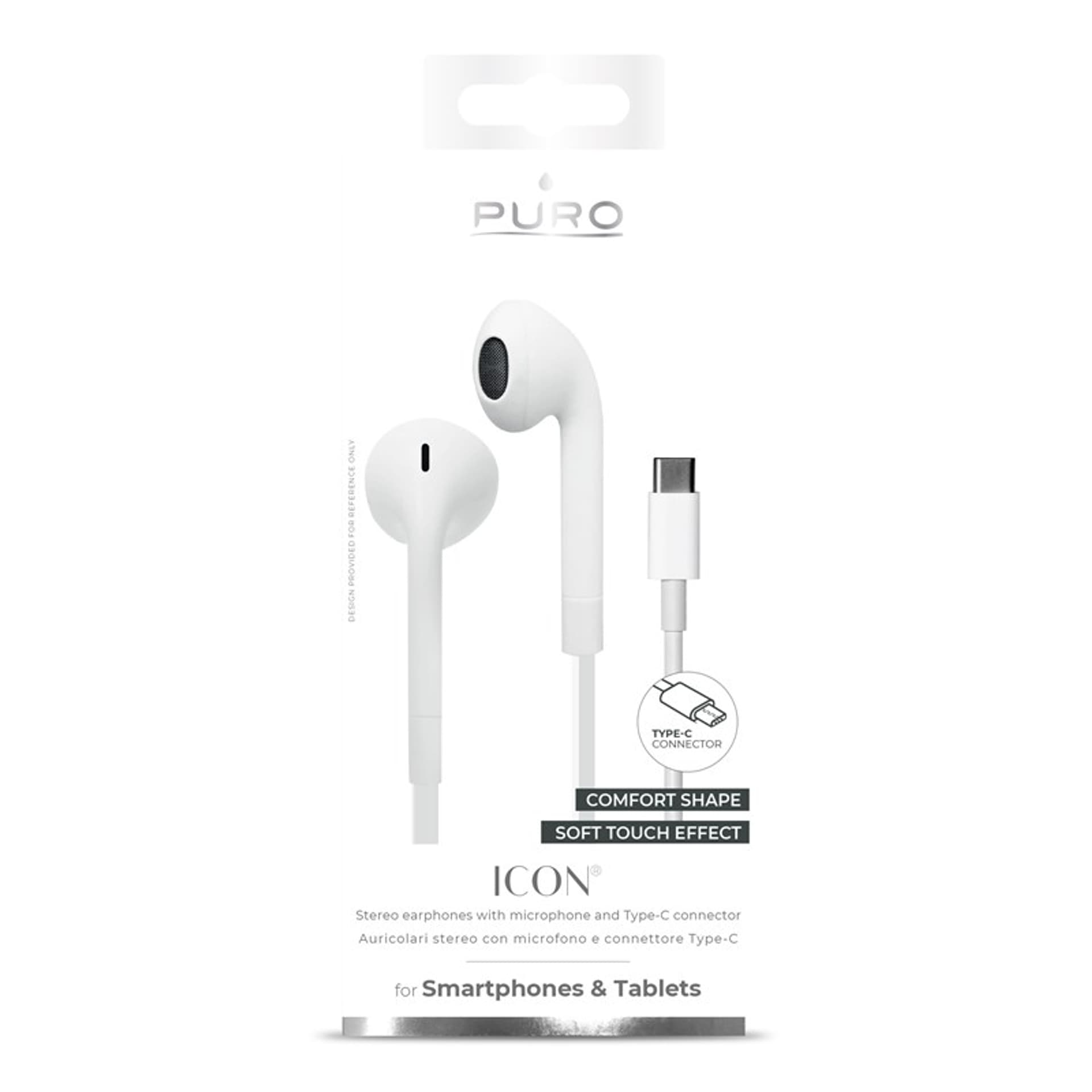 

PURO ICON Stereo Earphones - Słuchawki USB-C z płaskim kablem z mikrofonem i pilotem (Biały)