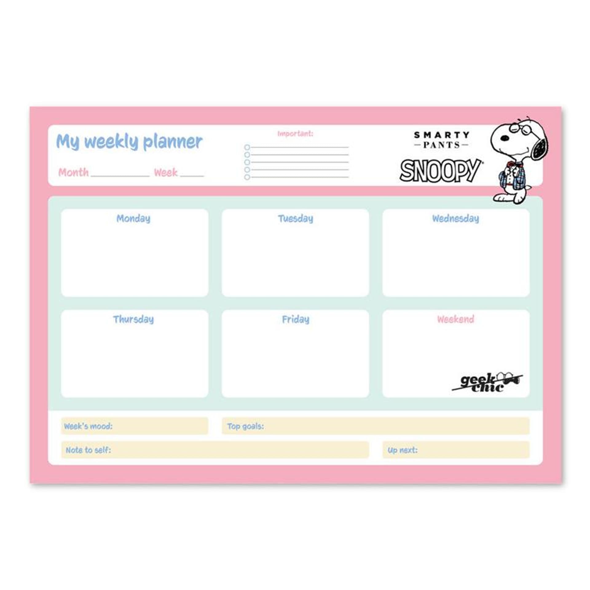 

Snoopy - Planner tygodniowy 54 strony A3