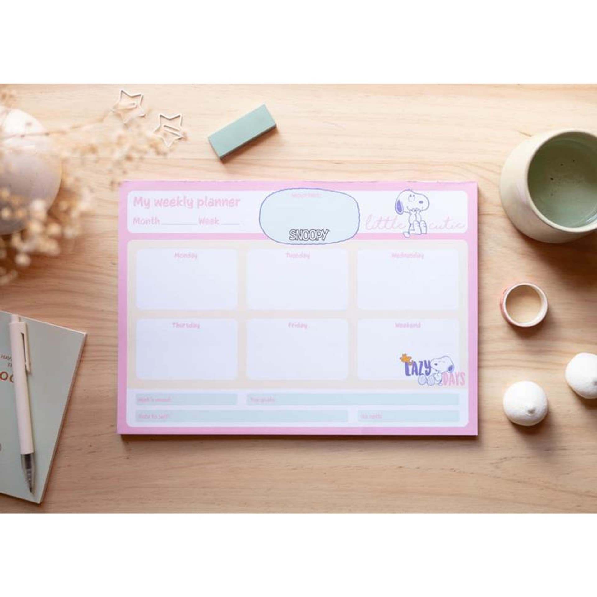 

Snoopy - Planner tygodniowy 54 strony A4 (różowy)