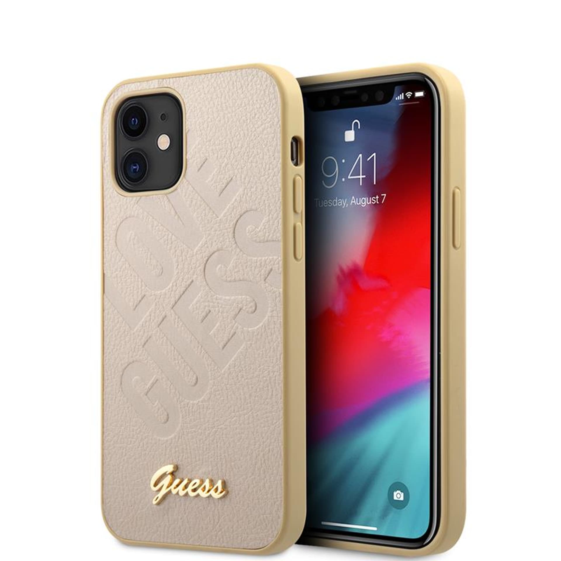 

Guess GUHCP12SPUILGLG iPhone 12 mini 5,4" złoty/gold hardcase Iridescent Love Script Gold Logo