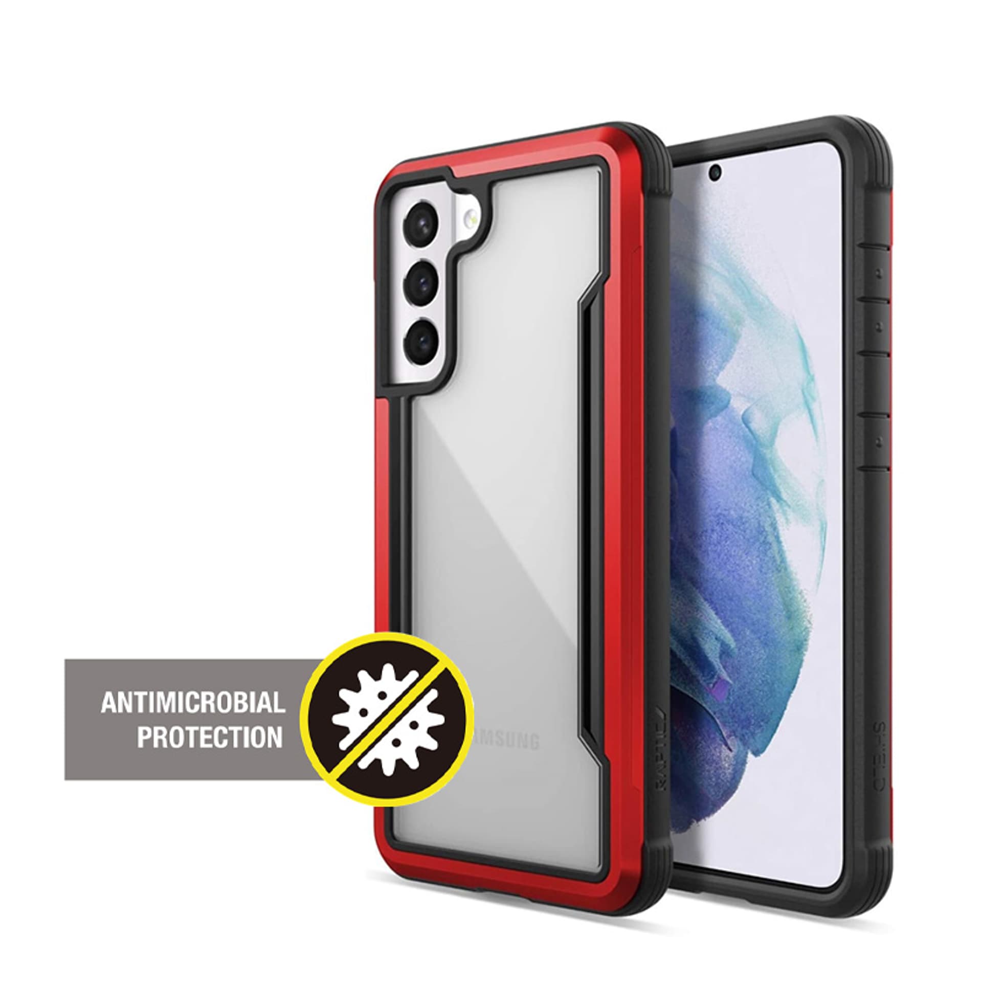

X-Doria Raptic Shield - Etui aluminiowe Samsung Galaxy S21 (Antimicrobial protection) (Red)