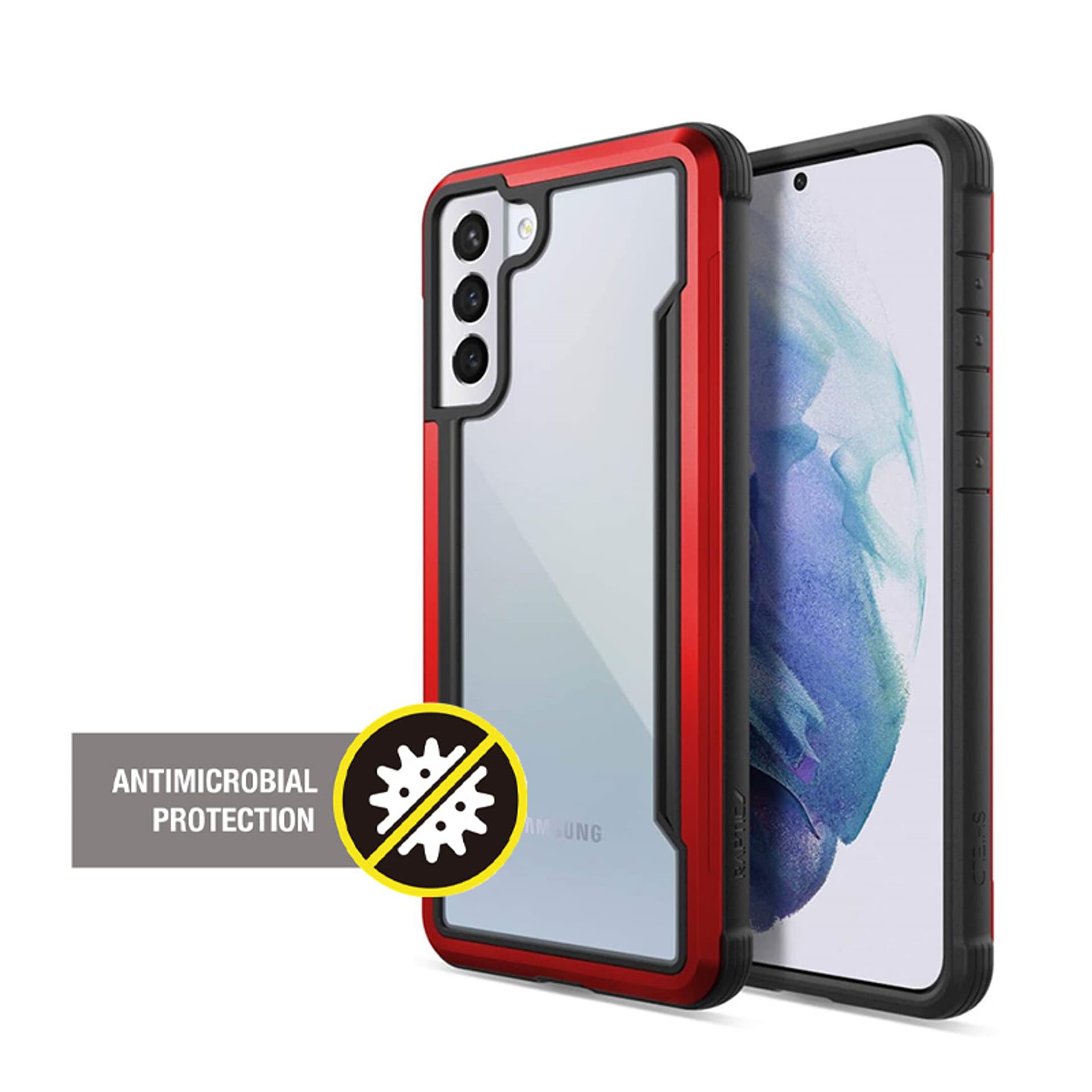 

X-Doria Raptic Shield - Etui aluminiowe Samsung Galaxy S21+ (Antimicrobial protection) (Red)