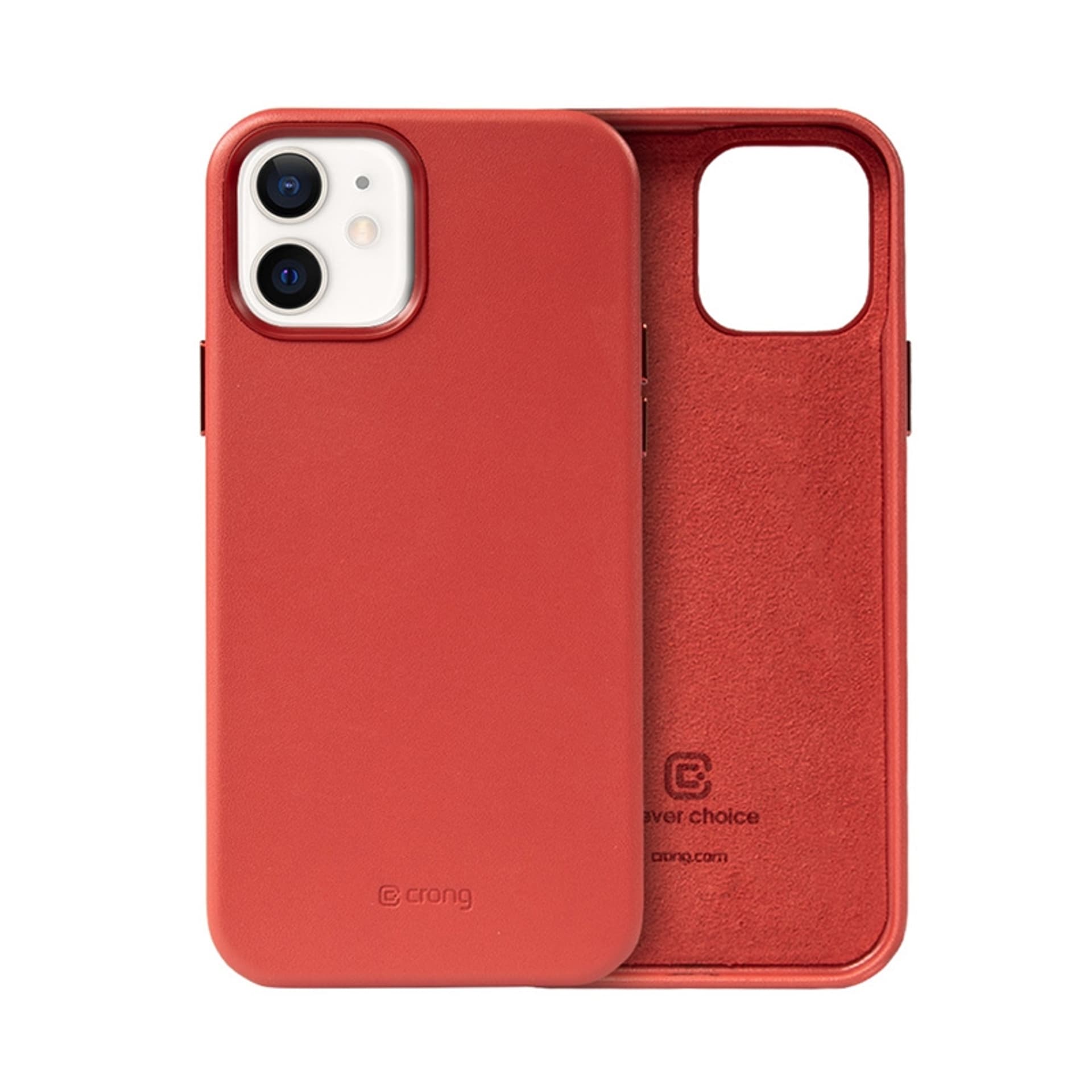

Crong Essential Cover - Etui ze skóry ekologicznej iPhone 12 / iPhone 12 Pro (czerwony)