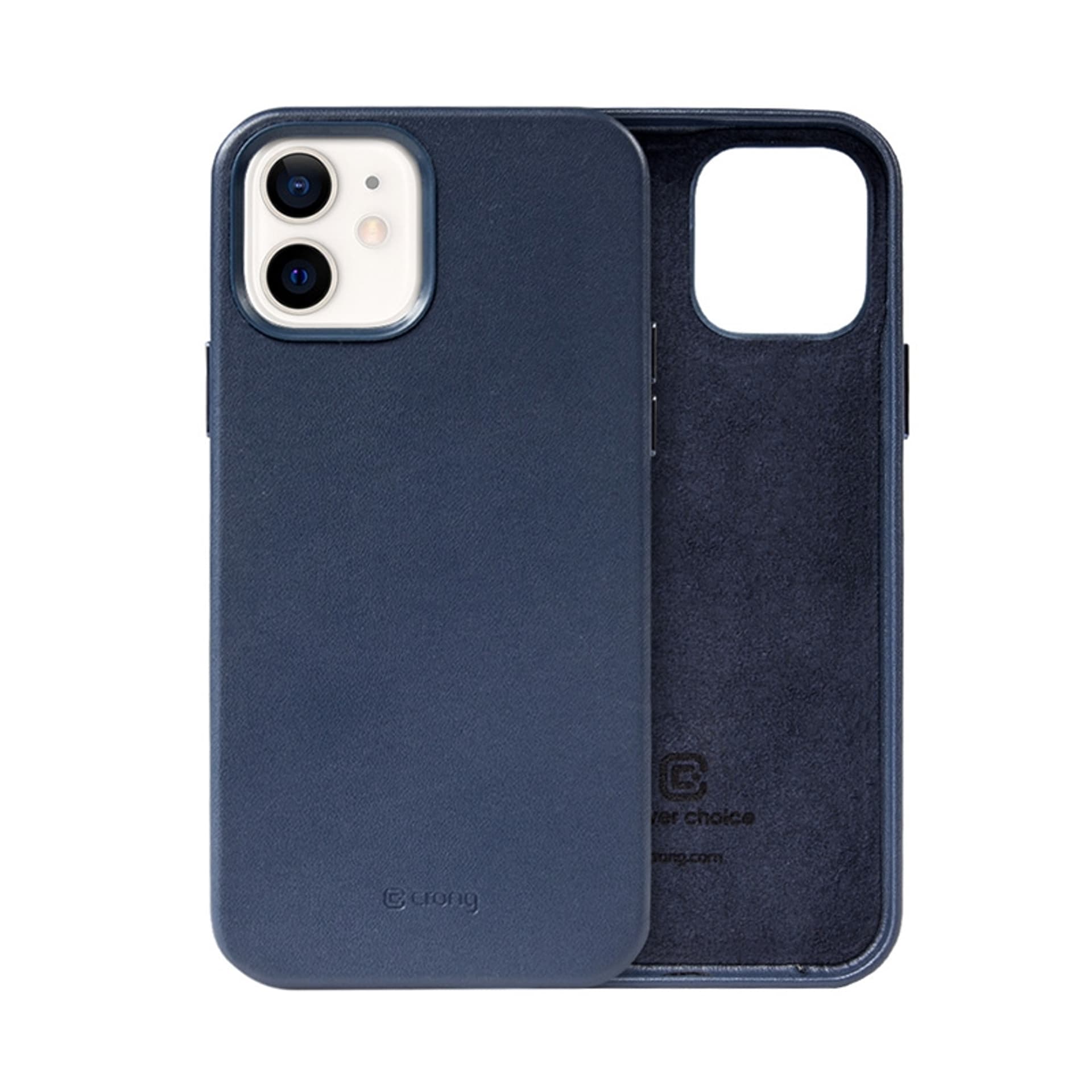 

Crong Essential Cover - Etui ze skóry ekologicznej iPhone 12 / iPhone 12 Pro (granatowy)