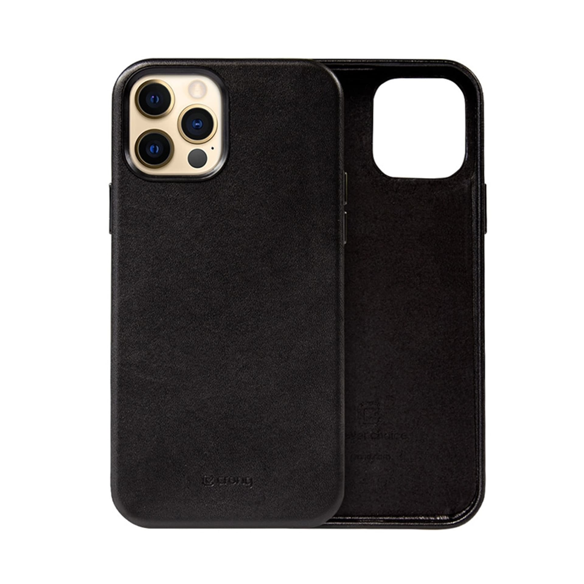 

Crong Essential Cover - Etui ze skóry ekologicznej iPhone 12 Pro Max (czarny)