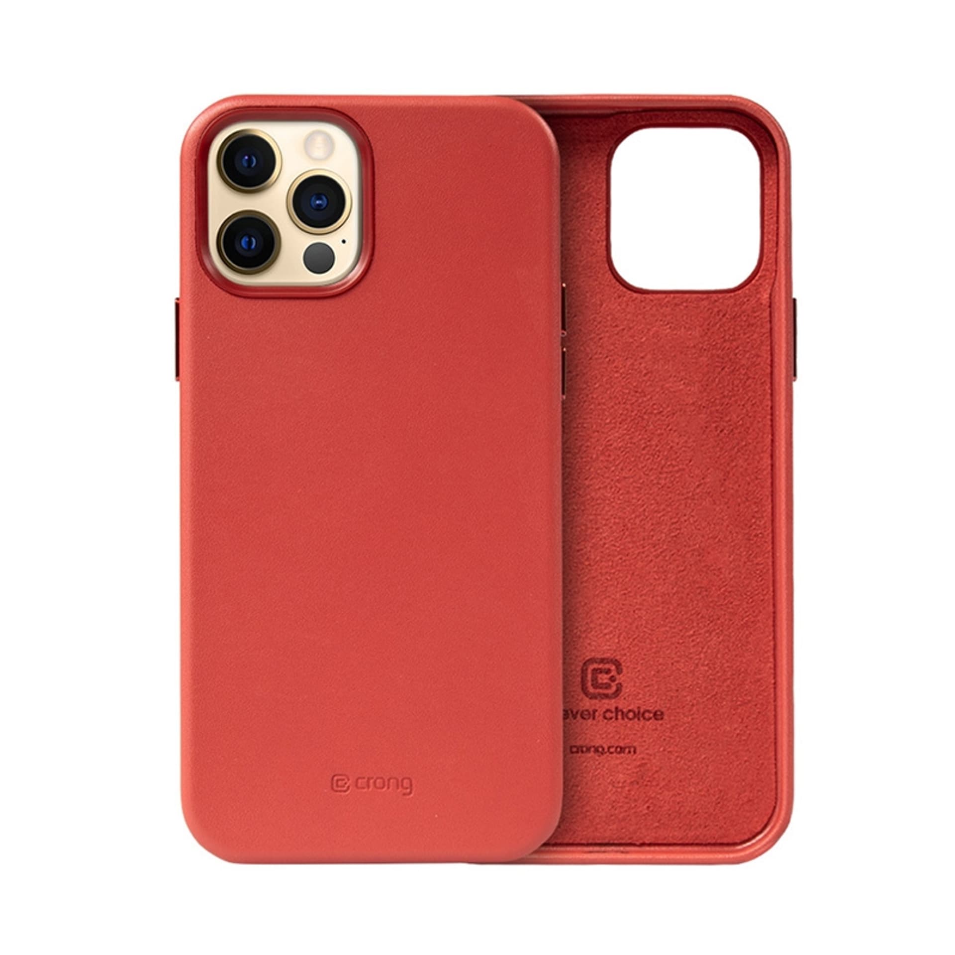 

Crong Essential Cover - Etui ze skóry ekologicznej iPhone 12 Pro Max (czerwony)
