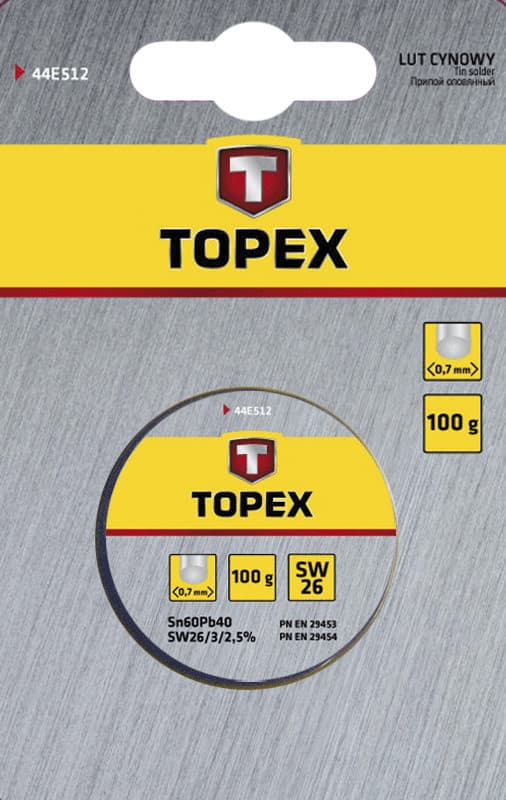 

Lut cynowy 60% Sn, drut 0.7 mm, 100 g