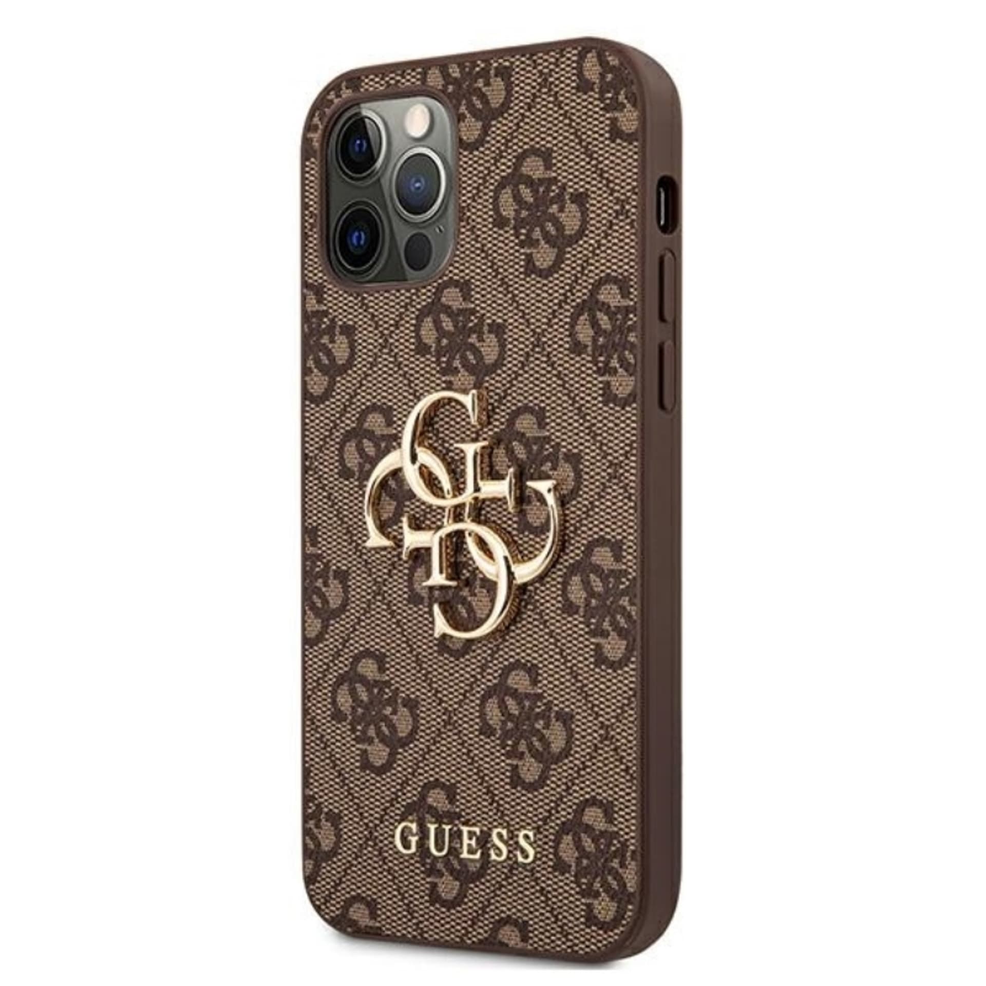

Guess 4G Big Metal Logo - Etui iPhone 12 / iPhone 12 Pro (brązowy)