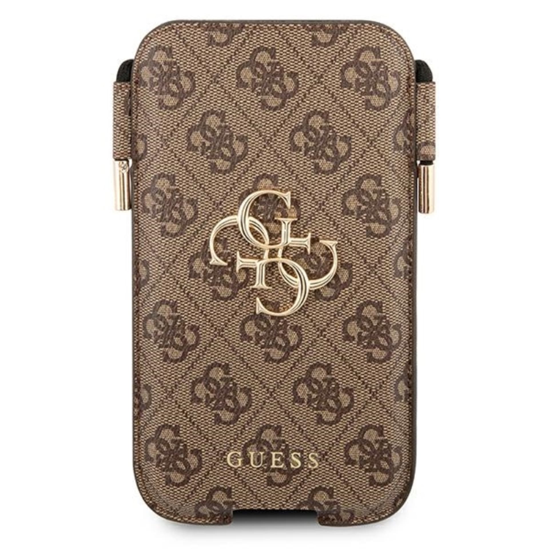 

Guess 4G Big Metal Logo Pouch - Torebka na telefon L max 6.7" (brązowy)