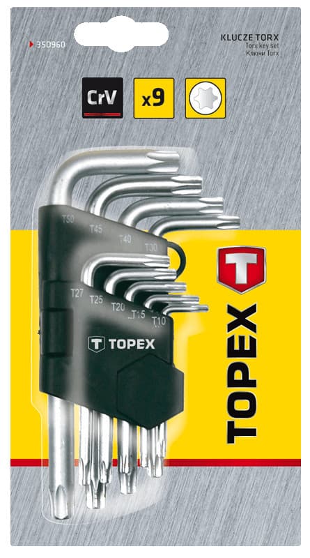 

Klucze Torx T10-T50, zestaw 9 szt.