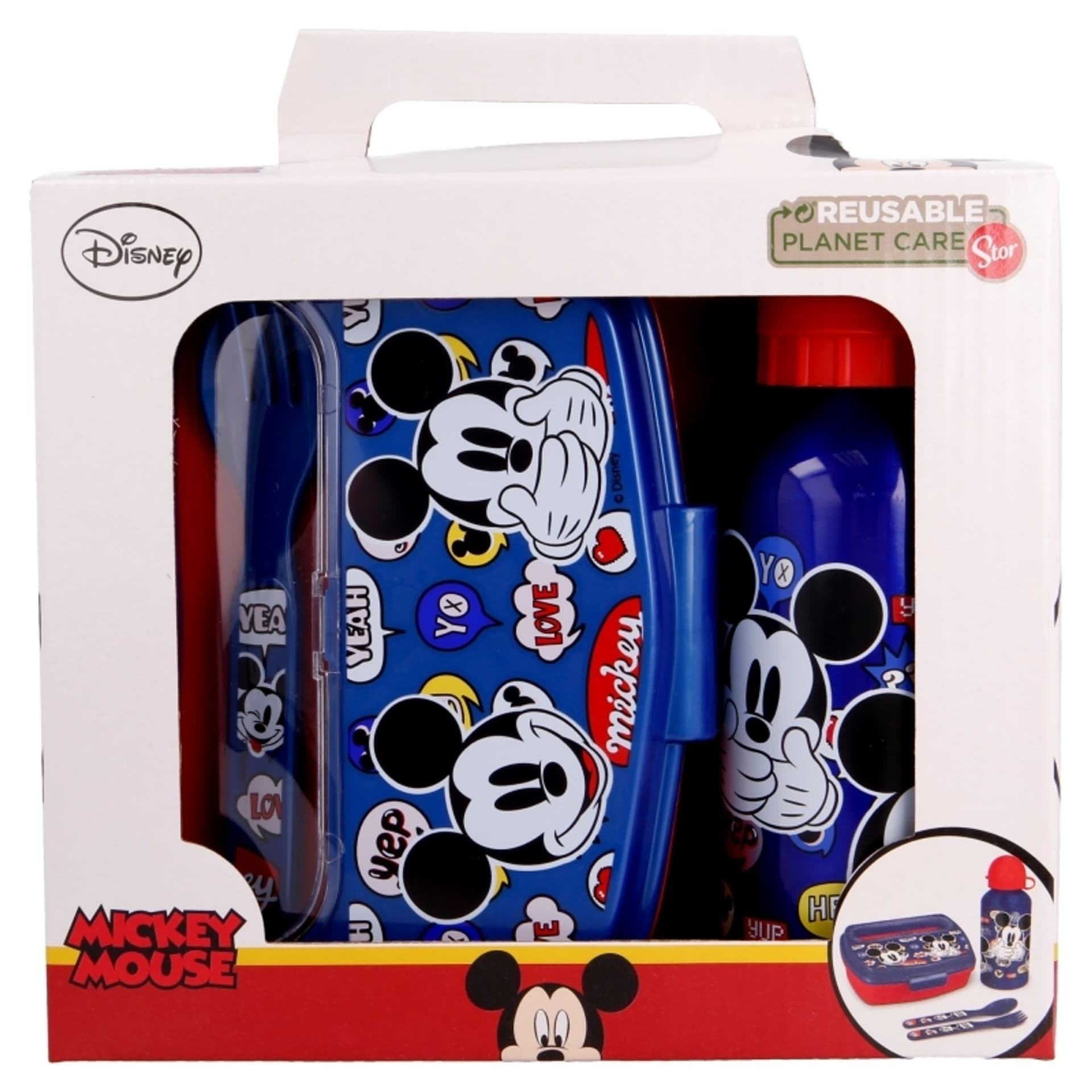 

Mickey Mouse - Zestaw lunchbox, bidon 400ml, sztućce