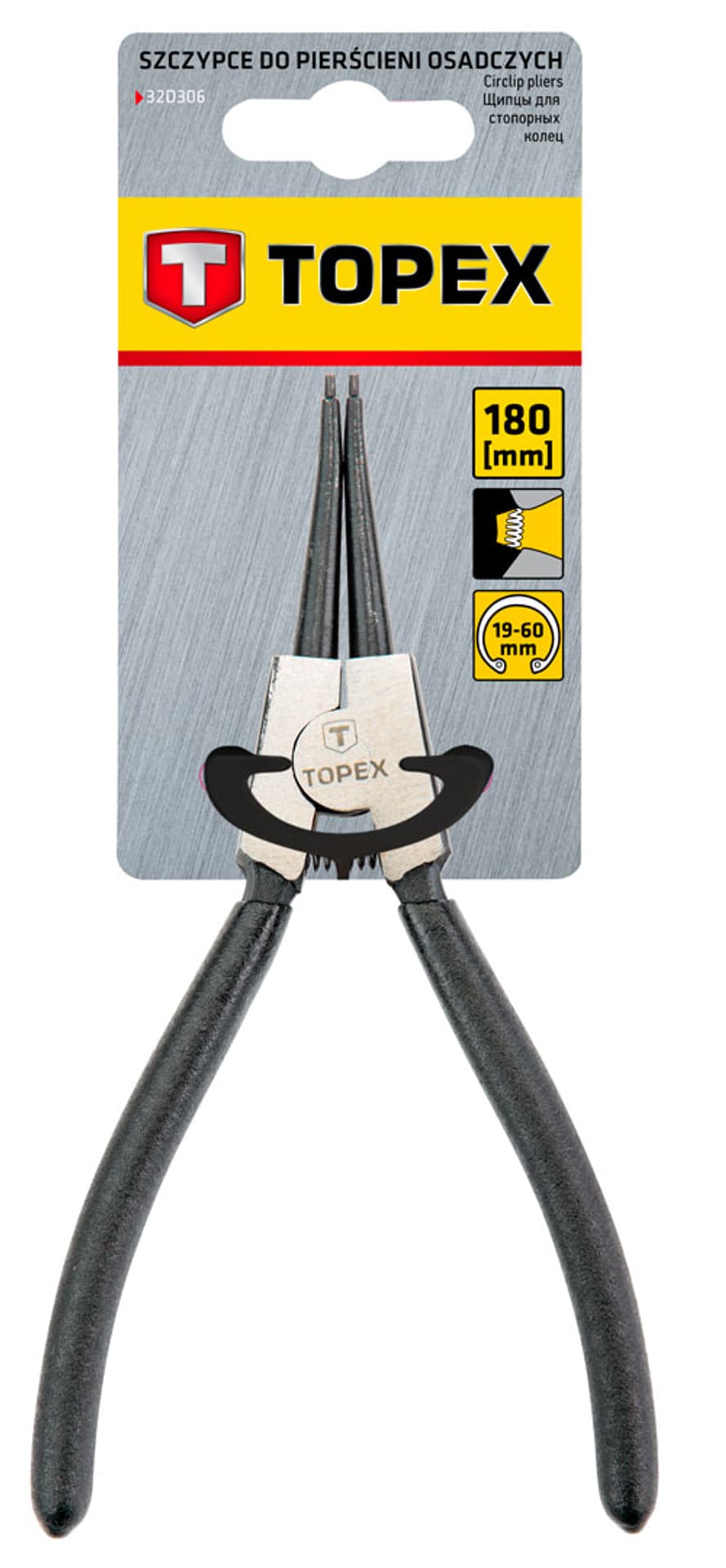 

Szczypce segera do pierścieni osadczych 180 mm, zewnętrzne, proste