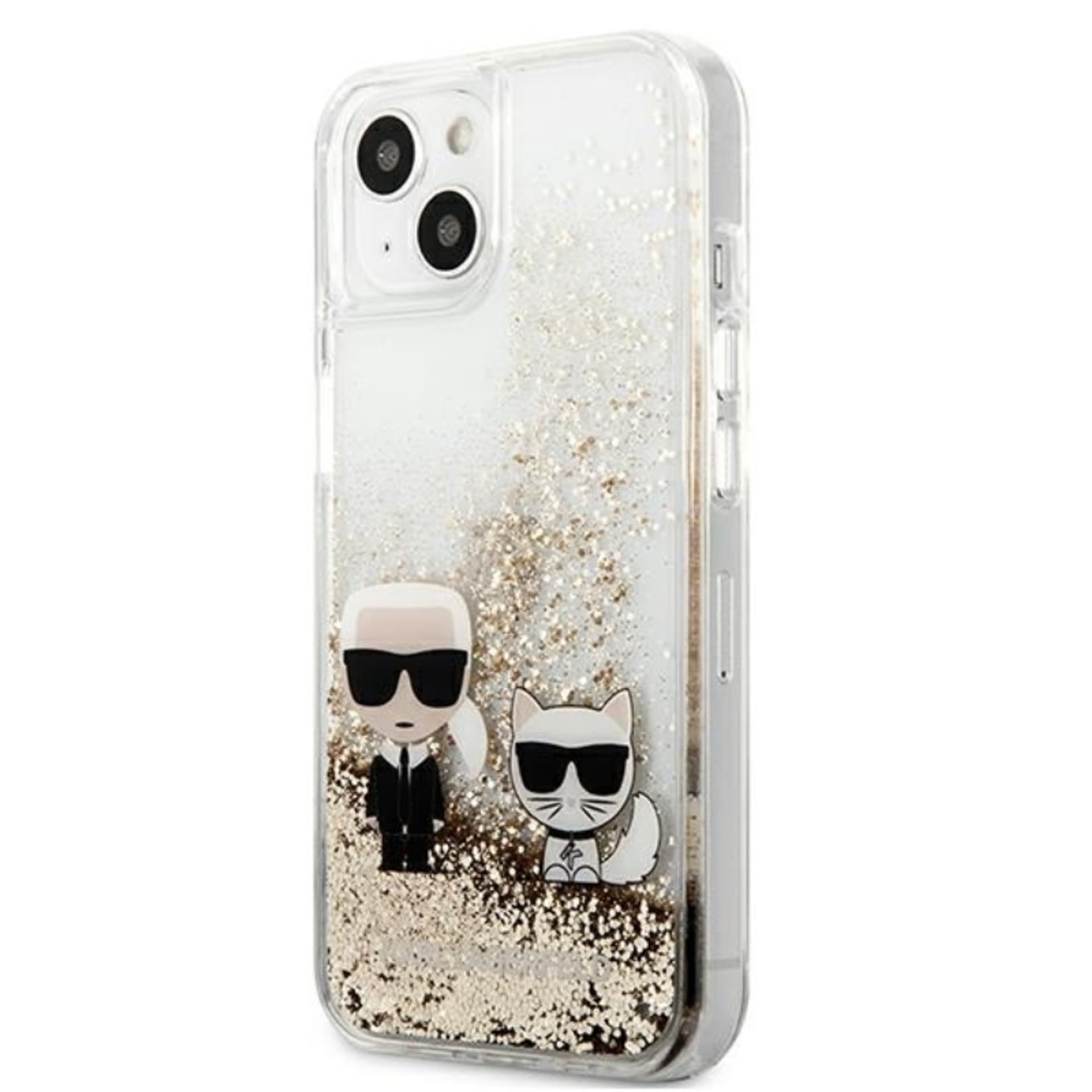 

Karl Lagerfeld Liquid Glitter Karl & Choupette - Etui iPhone 13 (złoty)