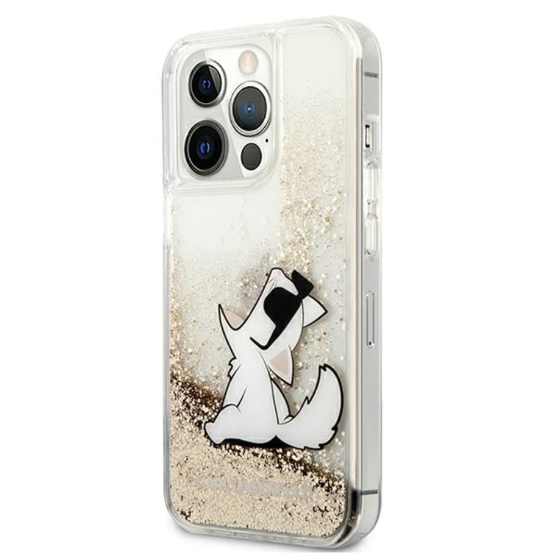 

Karl Lagerfeld Liquid Glitter Choupette Fun - Etui iPhone 13 Pro (złoty)