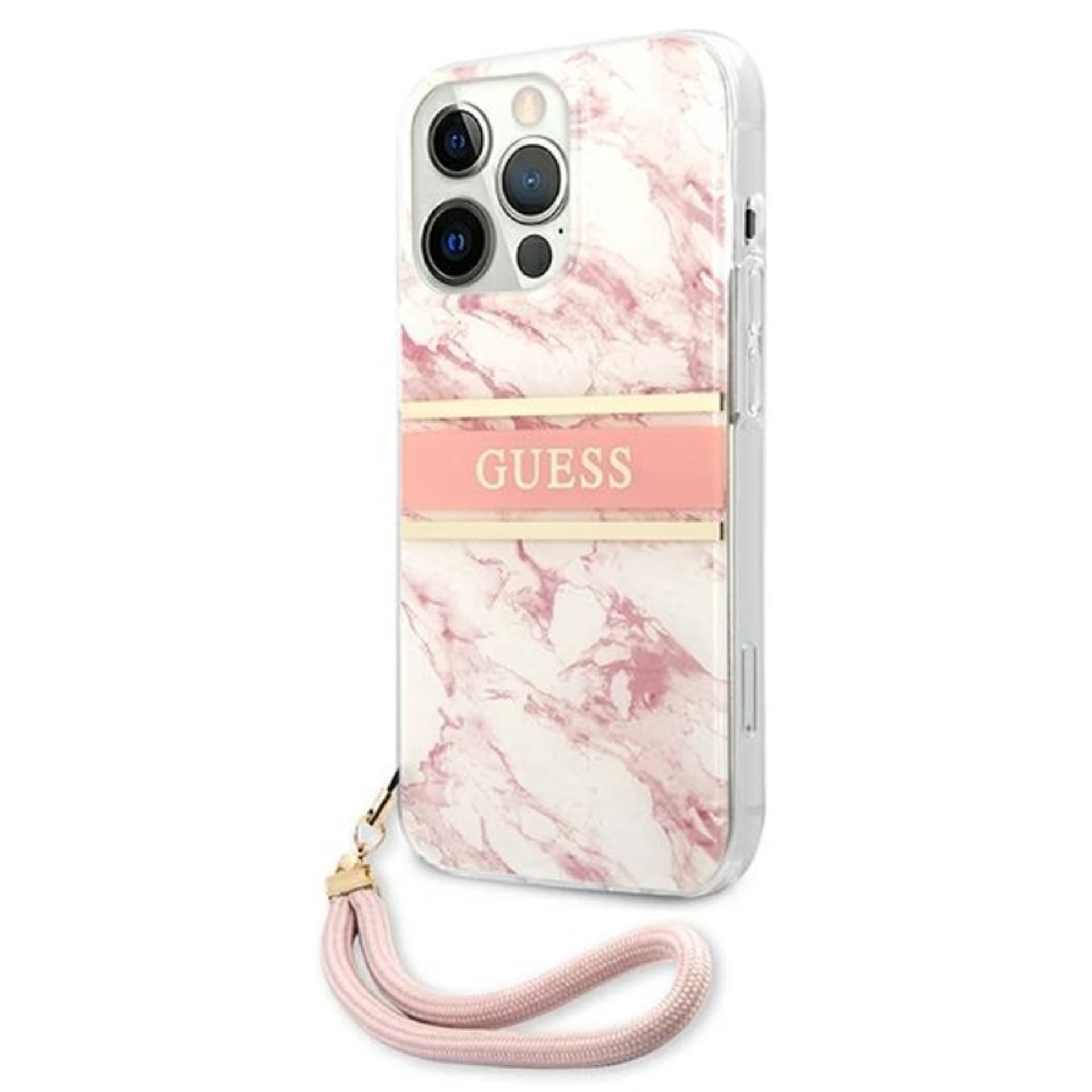 

Guess Marble Strap - Etui iPhone 13 Pro Max (różowy)