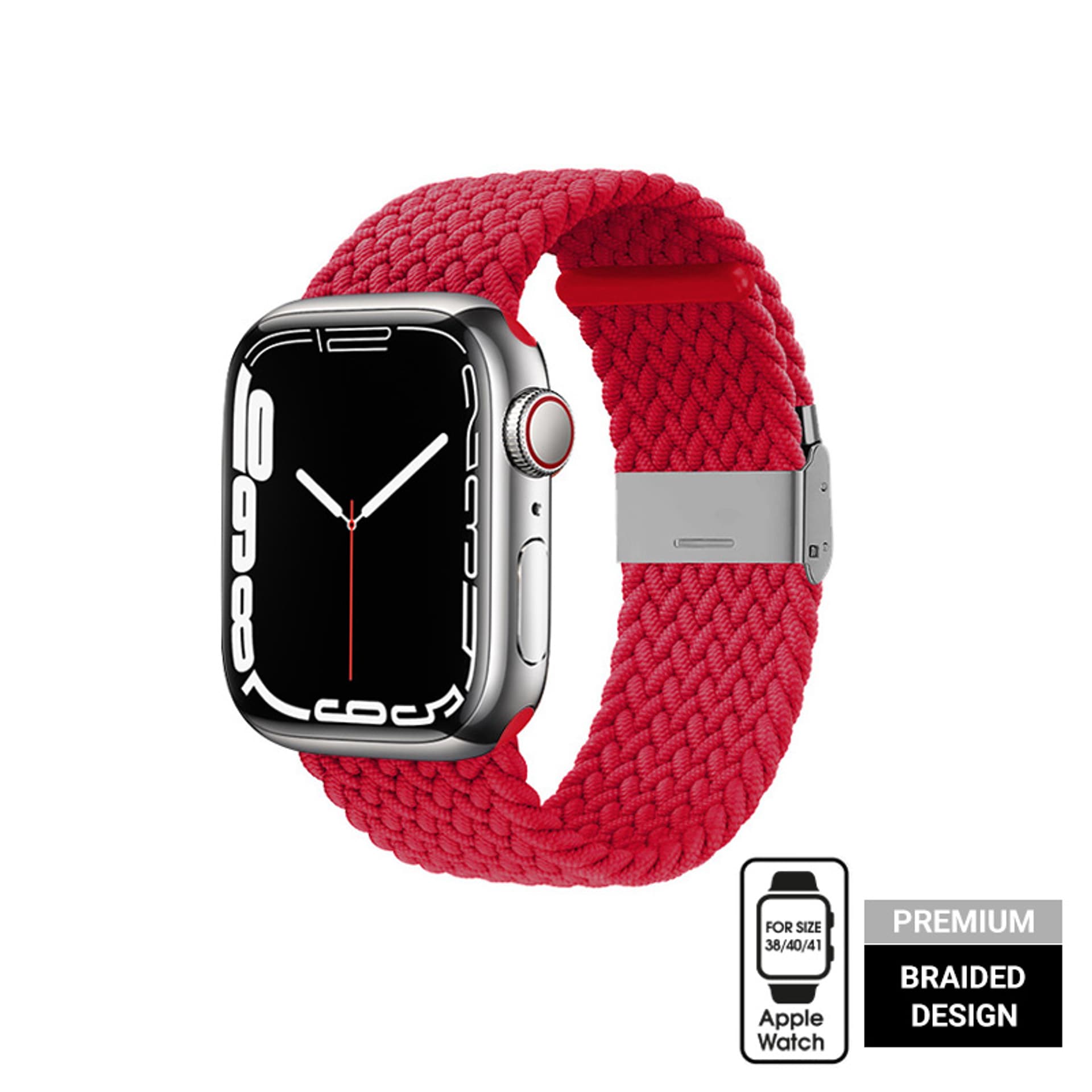 

Crong Wave Band – Pleciony pasek do Apple Watch 38/40/41 mm (czerwony)