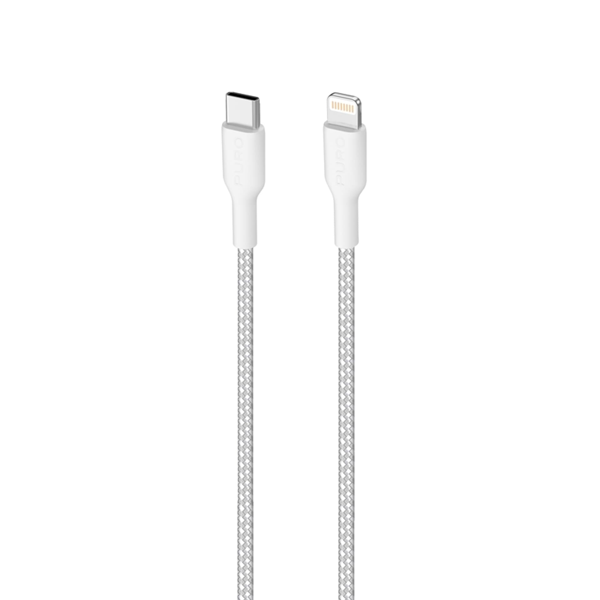 

PURO Fabric Ultra Strong - Kabel w oplocie heavy duty USB-C / Lightning certyfikat MFi 1,2m (biały)