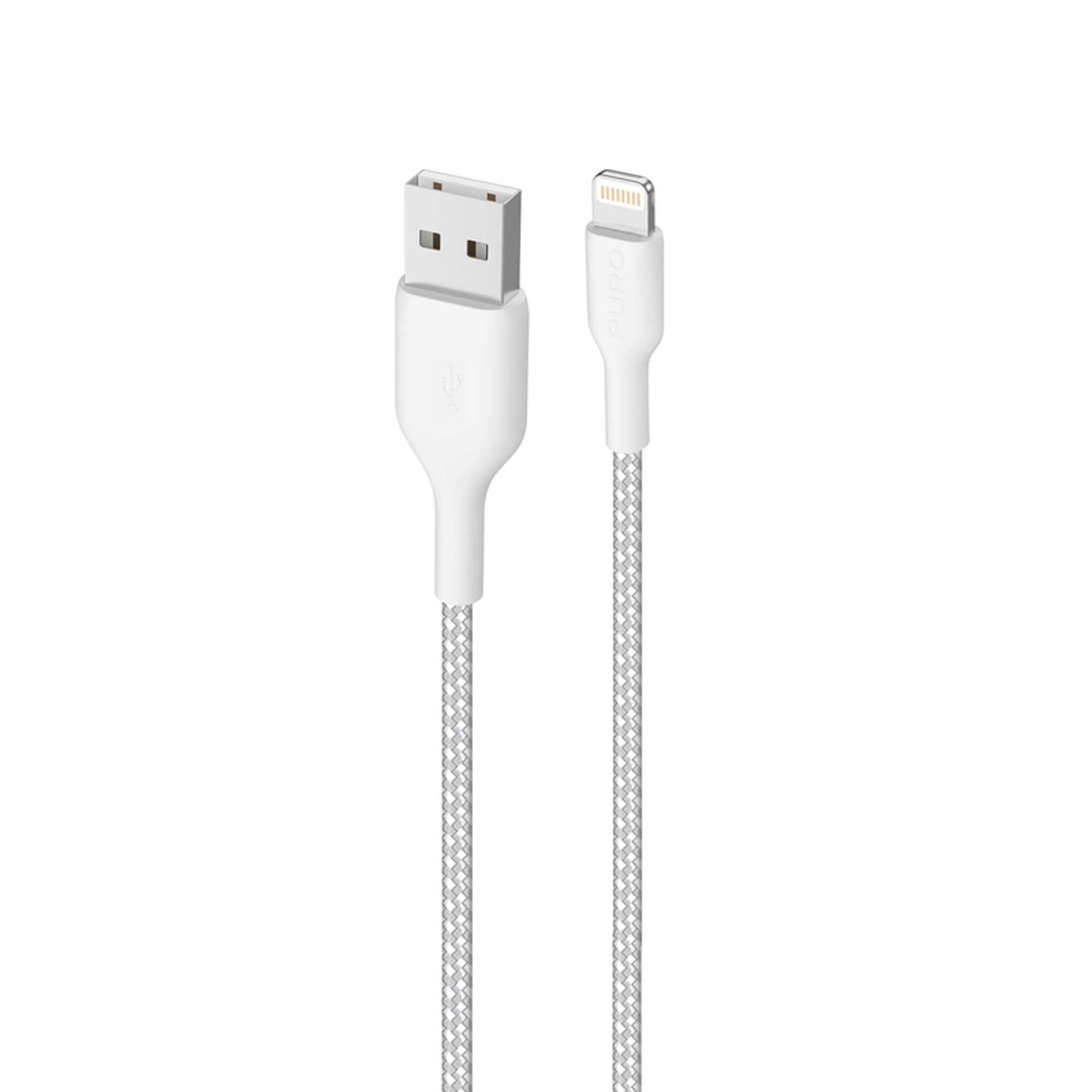 

PURO Fabric Ultra Strong - Kabel w oplocie heavy duty USB-A / Lightning certyfikat MFi 1,2m (biały)