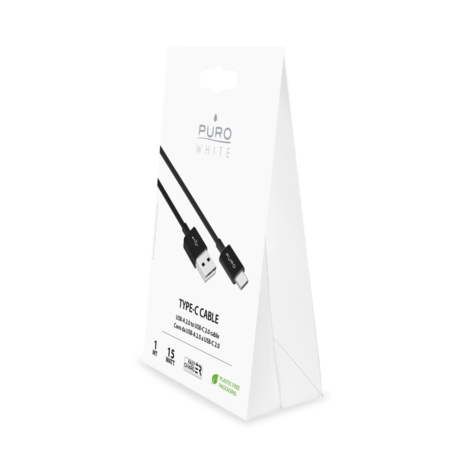 

PURO White - Kabel połączeniowy USB-A / USB-C 1 m (czarny)