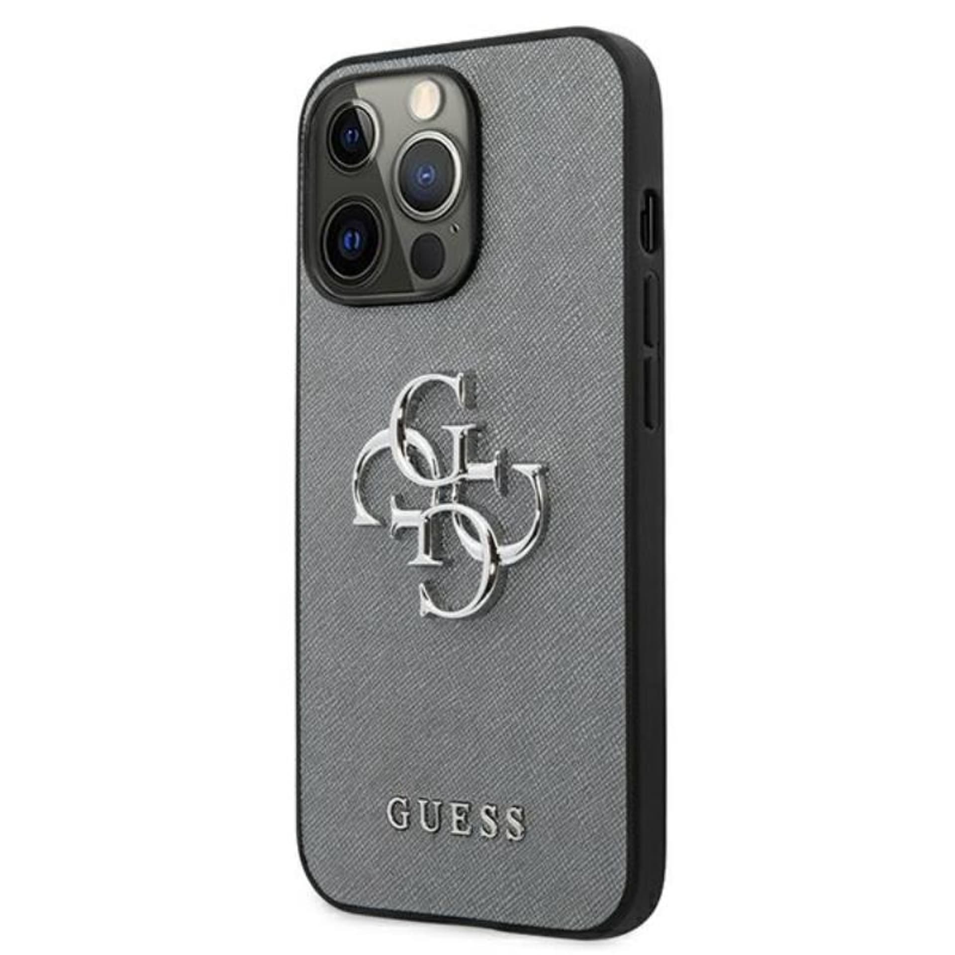 

Guess Saffiano 4G Big Silver Logo - Etui iPhone 13 Pro (szary)