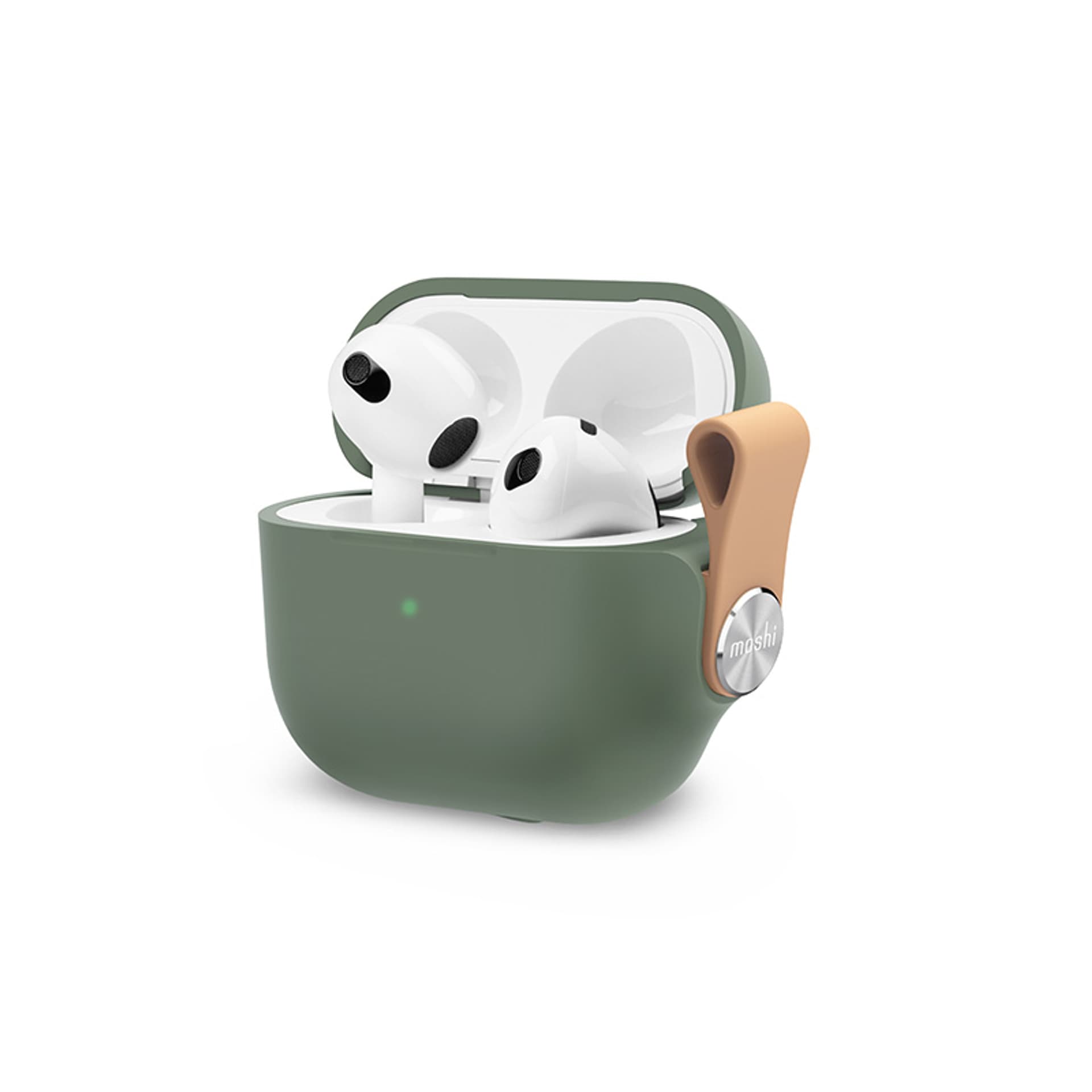 

Moshi Pebbo – Etui AirPods 3 z odpinanym paskiem na rękę (Mint Green)