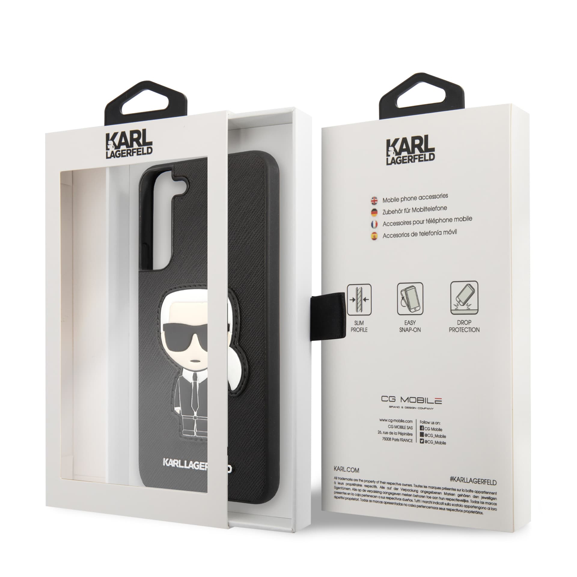 

Karl Lagerfeld KLHCS22MOKPK S906 S22+ czarny/black hardcase Saffiano Ikonik Karl`s Patch