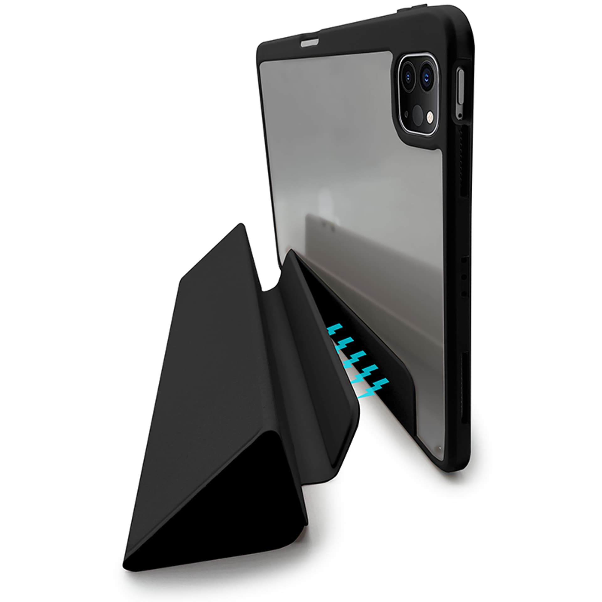

PURO Zeta Smart - Etui iPad Pro 12.9" (2021 / 2018) removable magnetic flap + uchwyt Apple Pencil (czarny)