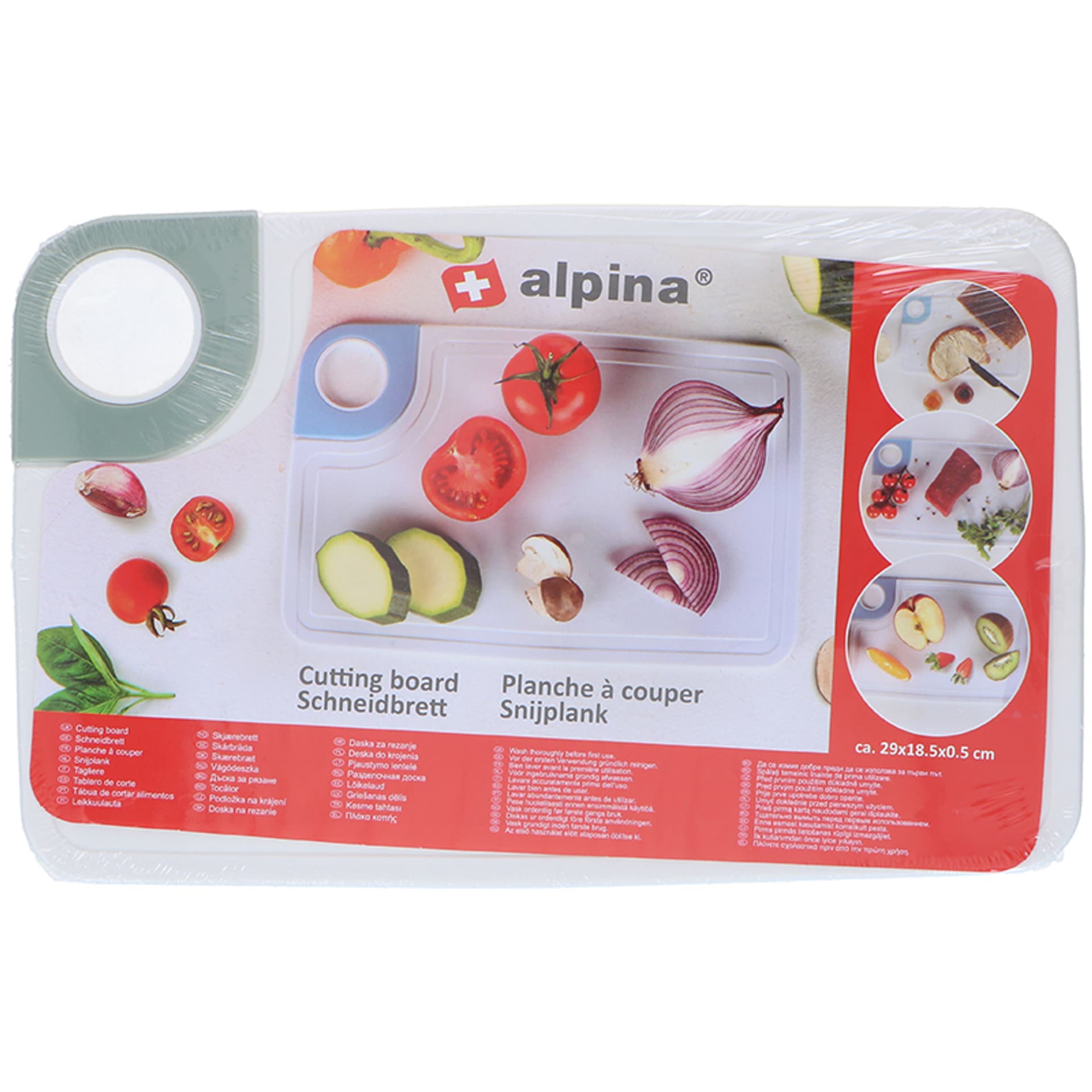 

Alpina - deska do krojenia z wytrzymałego tworzywa (zielony uchwyt)