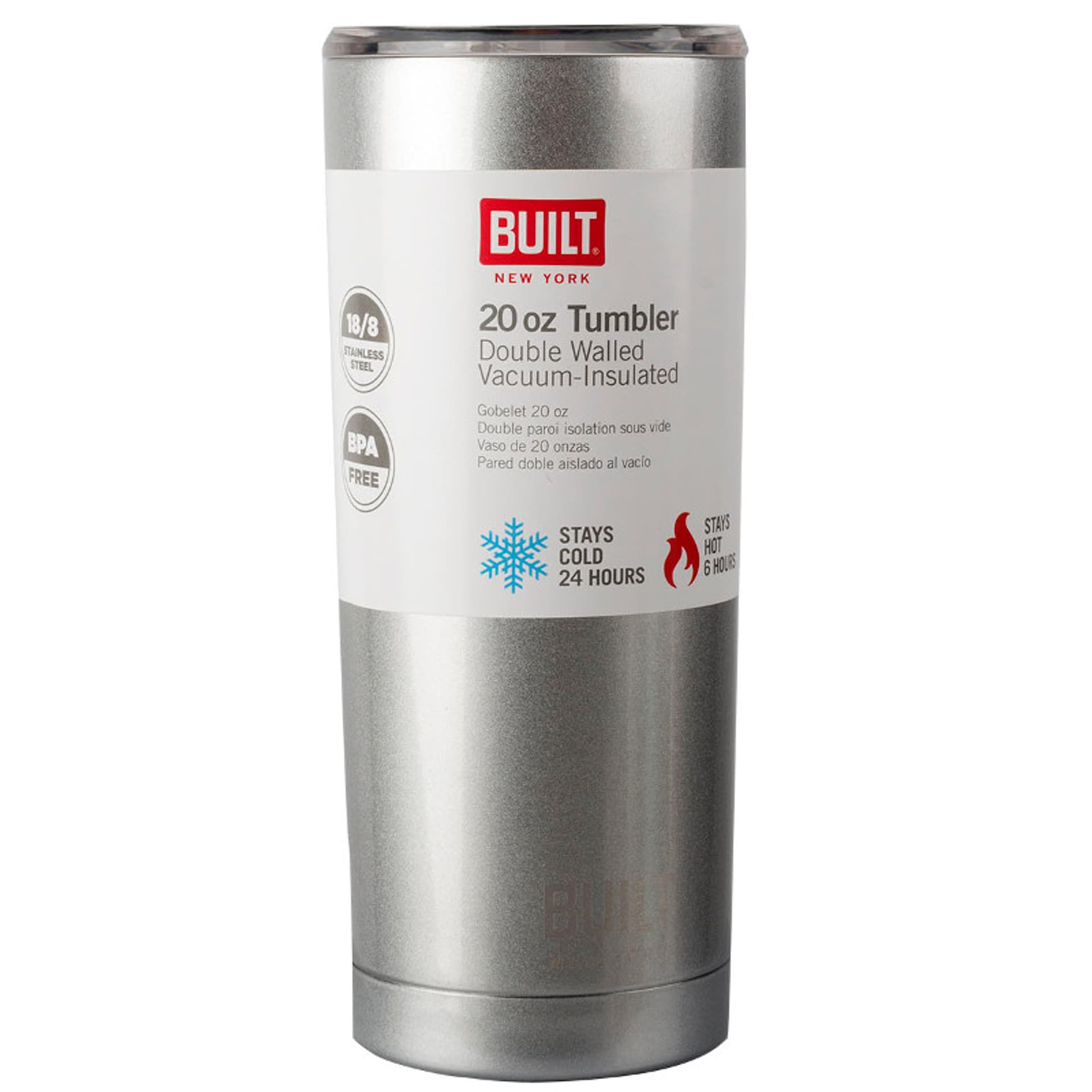 

BUILT Vacuum Insulated Tumbler - Stalowy kubek termiczny z izolacją próżniową 600 ml (Silver)