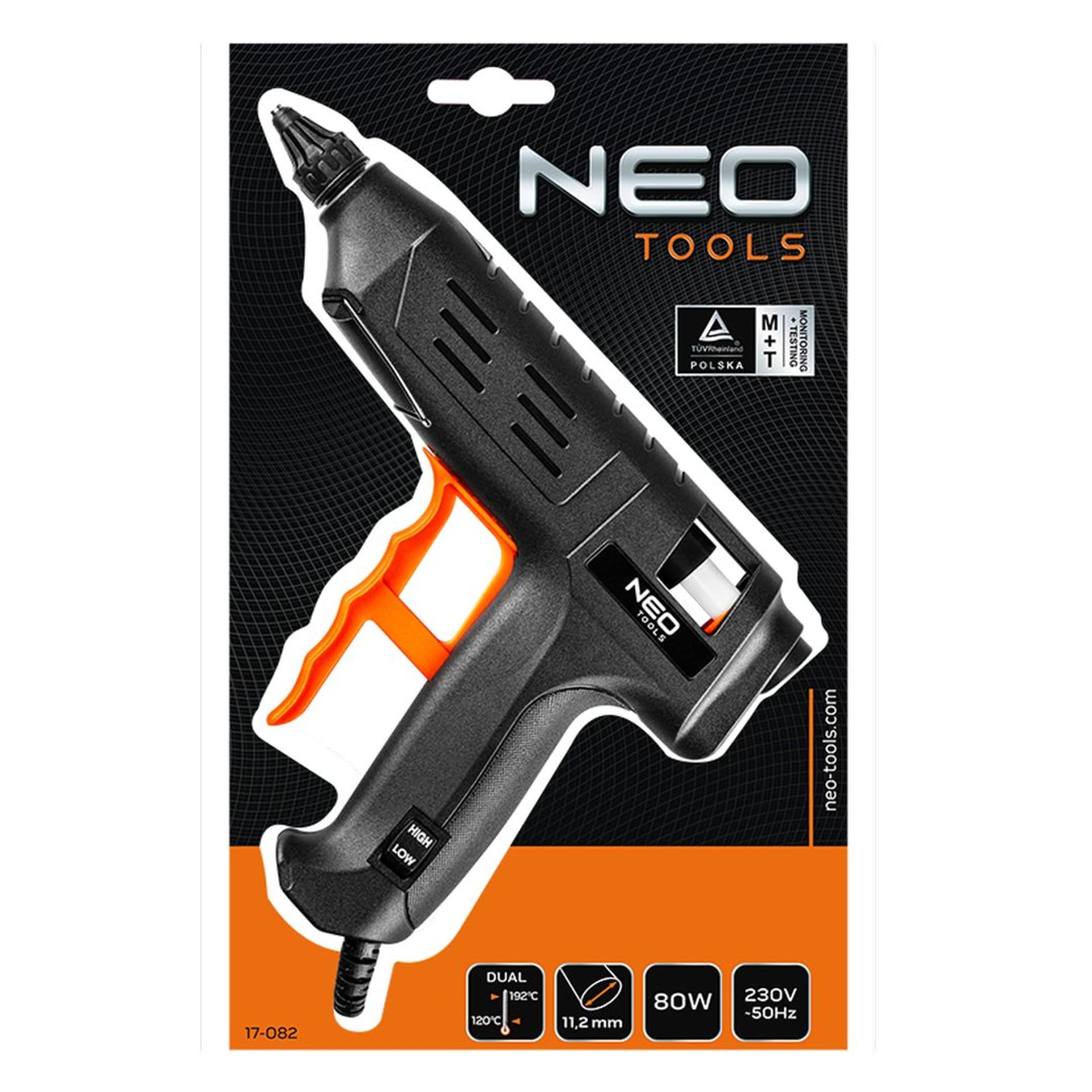 

Pistolet klejowy 11 mm, 80W, regulacja temperatury