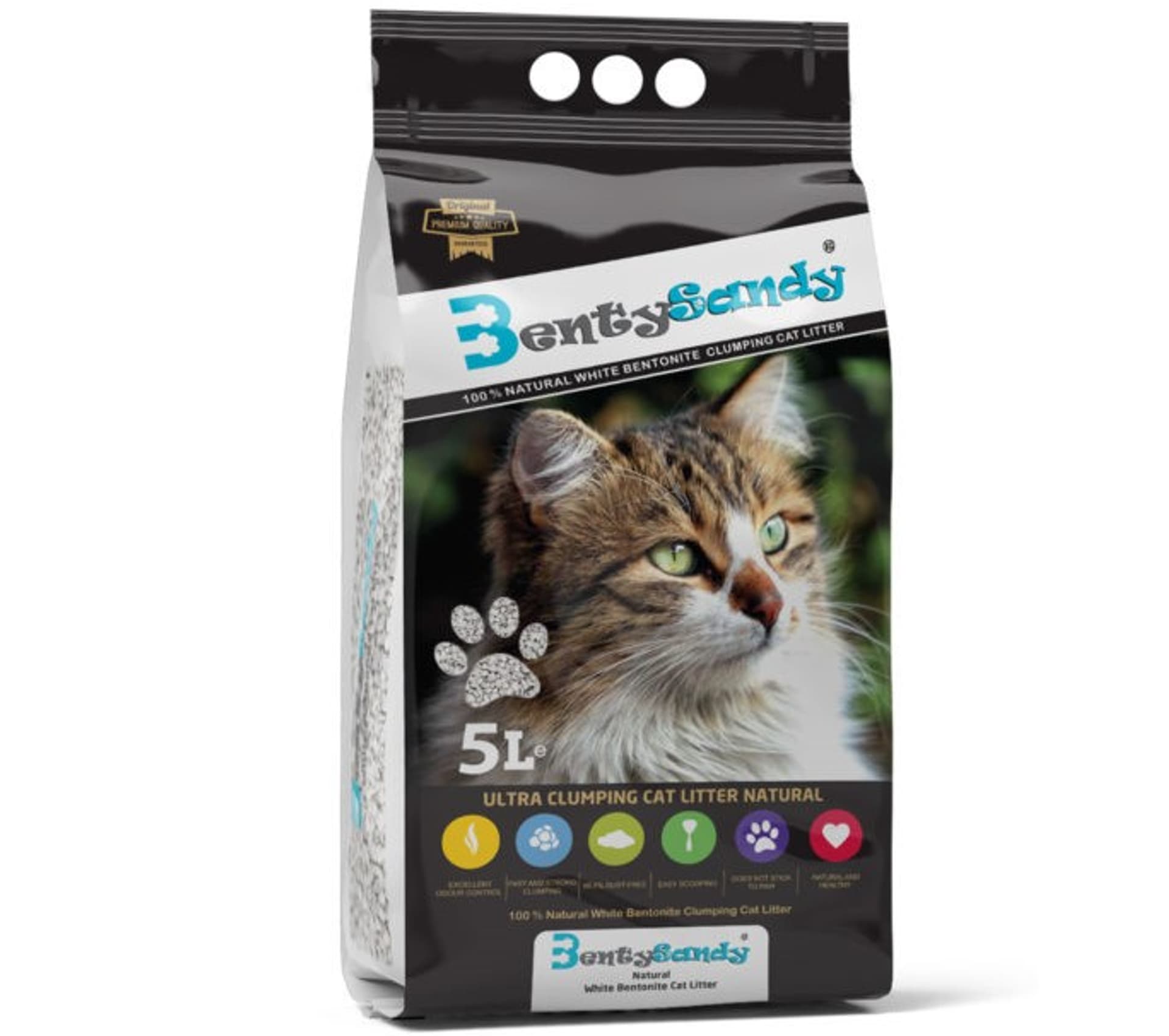 

BENTY SANDY NATURAL Żwirek bentonitowy biały 5l