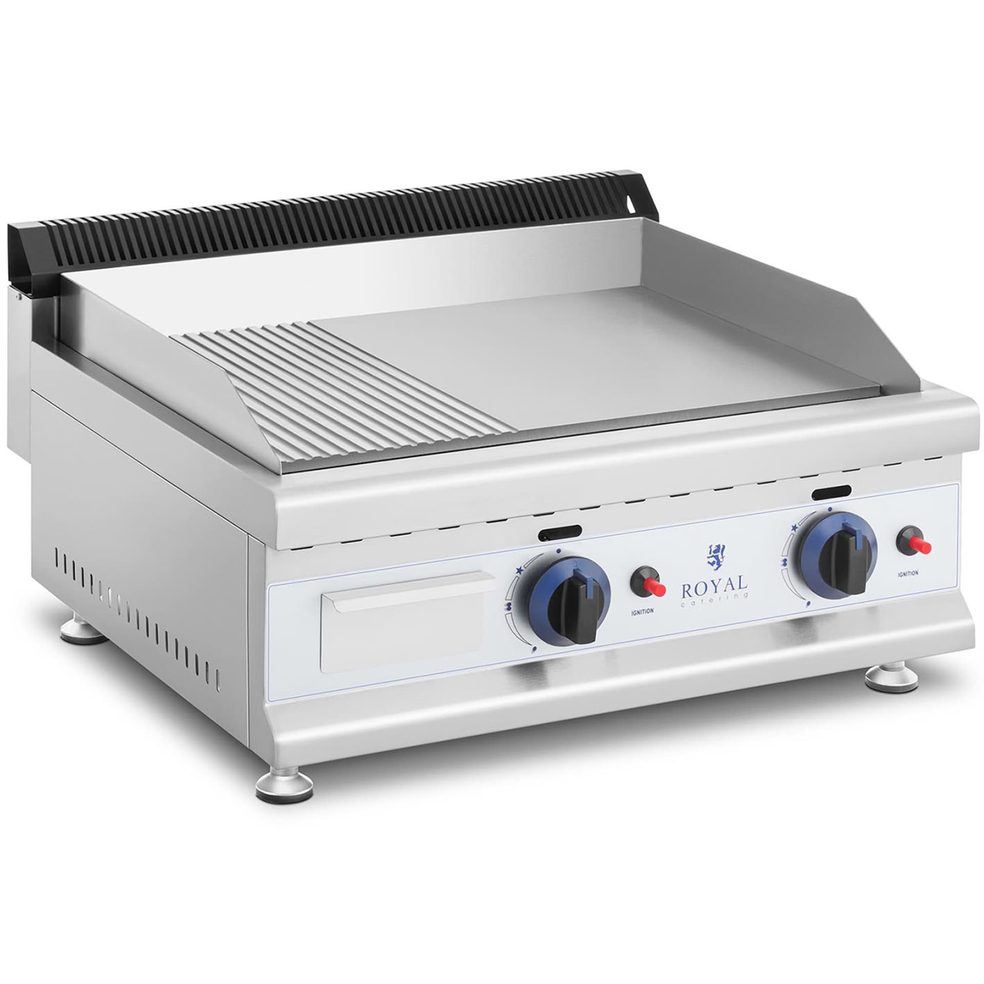 

Grill gazowy podwójny gładki ryflowany nierdzewny na gaz ziemny 2x 3.1 kW 0.02 bar 60 x 40 cm