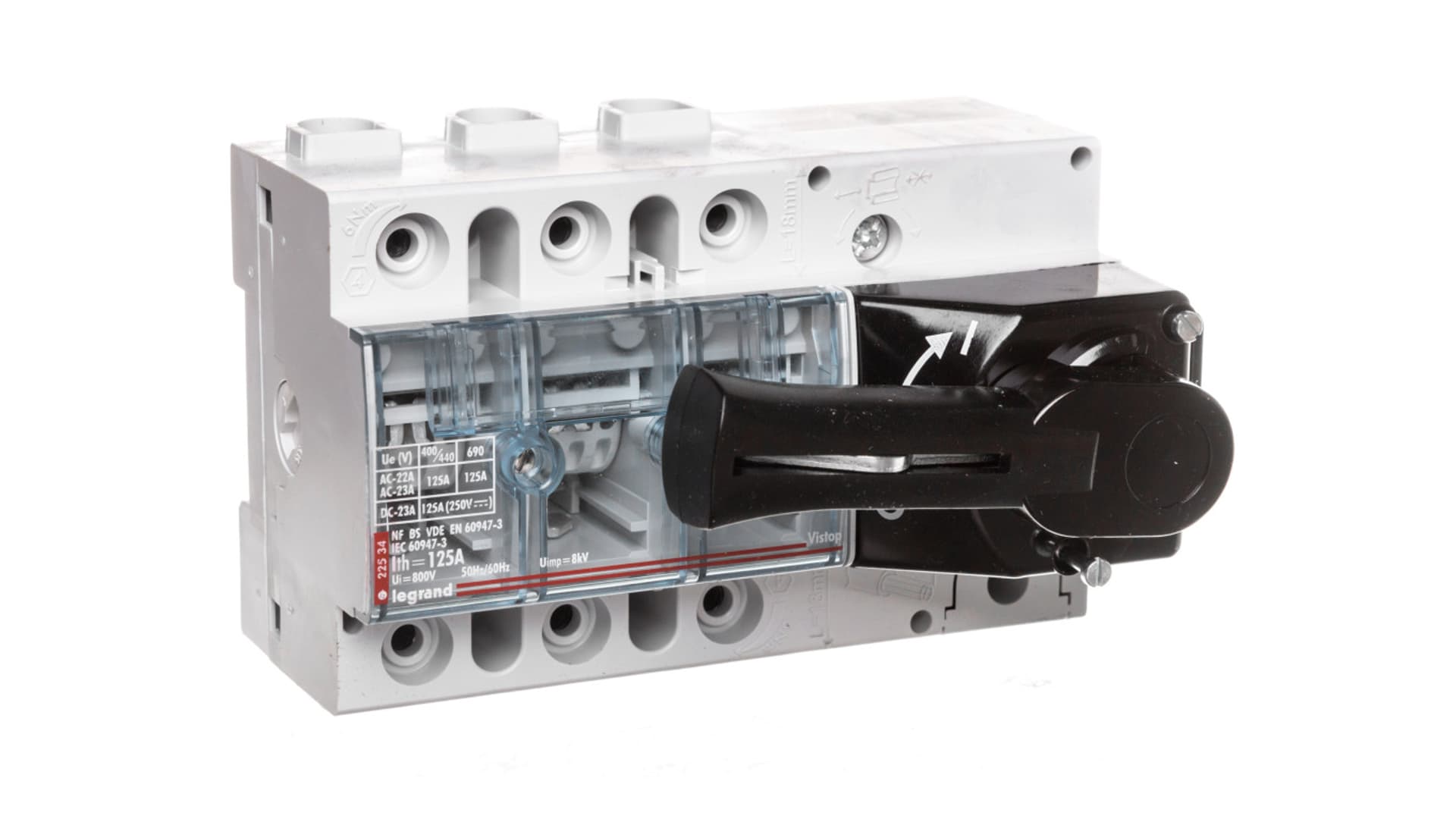 

Rozłącznik izolacyjny 3P 125A VISTOP /napęd frontowy czarny/ 022534