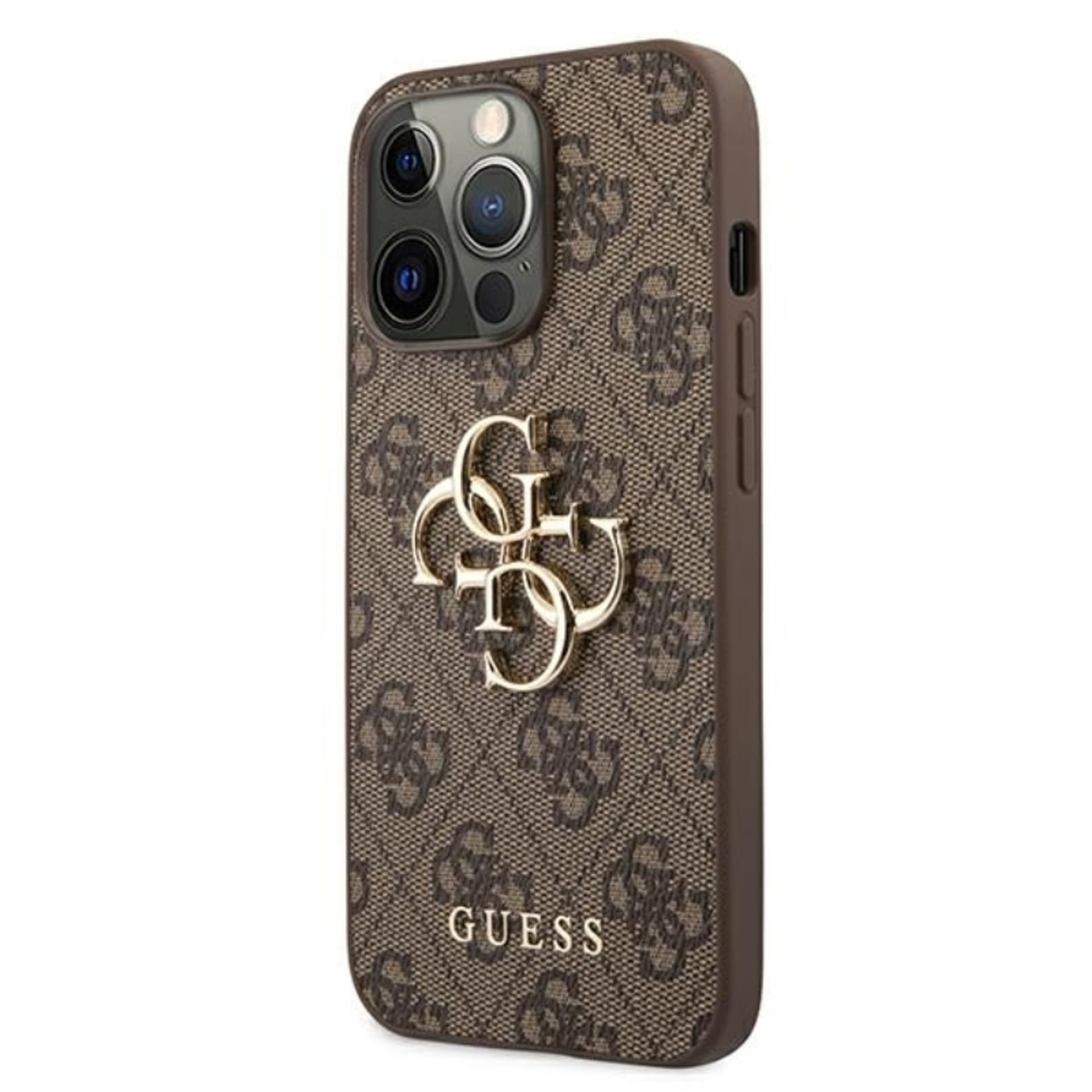 

Guess 4G Big Metal Logo - Etui iPhone 13 Pro Max (brązowy)