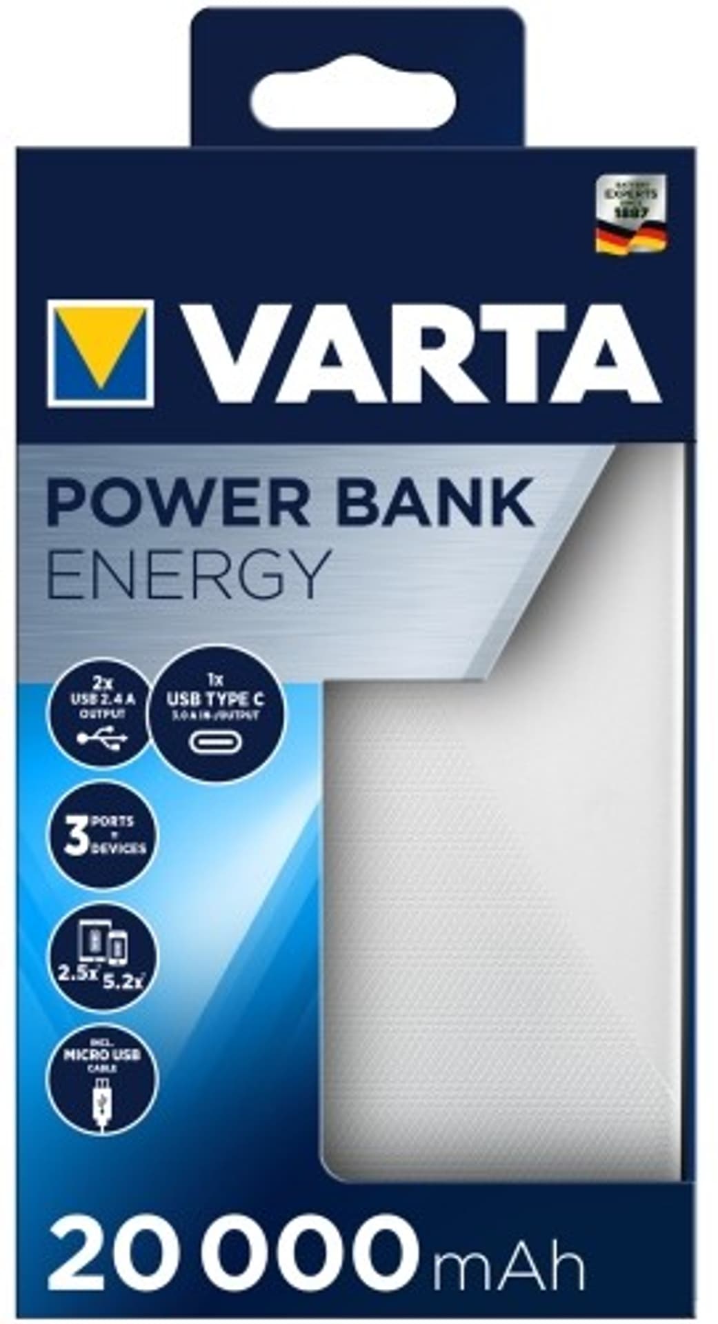 

POWER BANK ENERGY 20000mAh VARTA