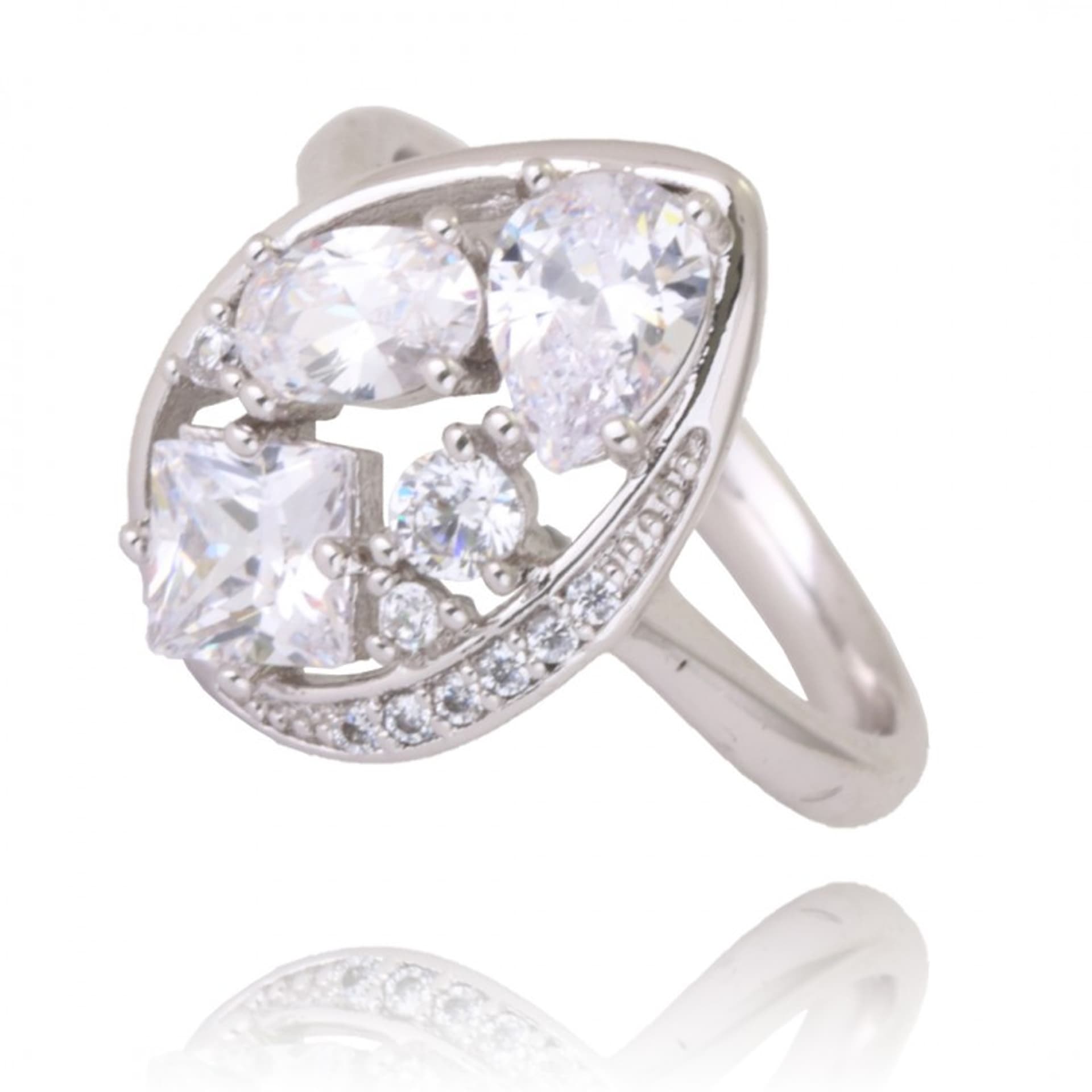 

Pierścionek stal chirurgiczna platerowana białym złotem PST759, Rozmiar pierścionków: US9 EU20