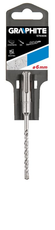 

Wiertło do betonu SDS Plus, 6 x 110 mm, S4, quatro