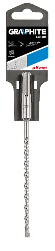 

Wiertło do betonu SDS Plus, 6 x 210 mm, S4, quatro