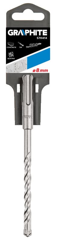 

Wiertło do betonu SDS Plus, 8 x 110 mm, S4, quatro