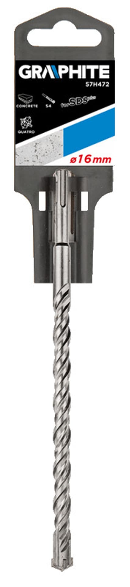 

Wiertło do betonu SDS Plus, 16 x 260 mm, S4, quatro