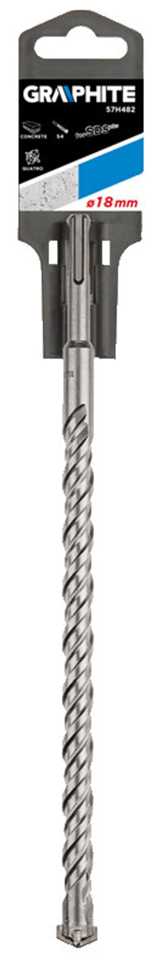

Wiertło do betonu SDS Plus, 18 x 310 mm, S4, quatro