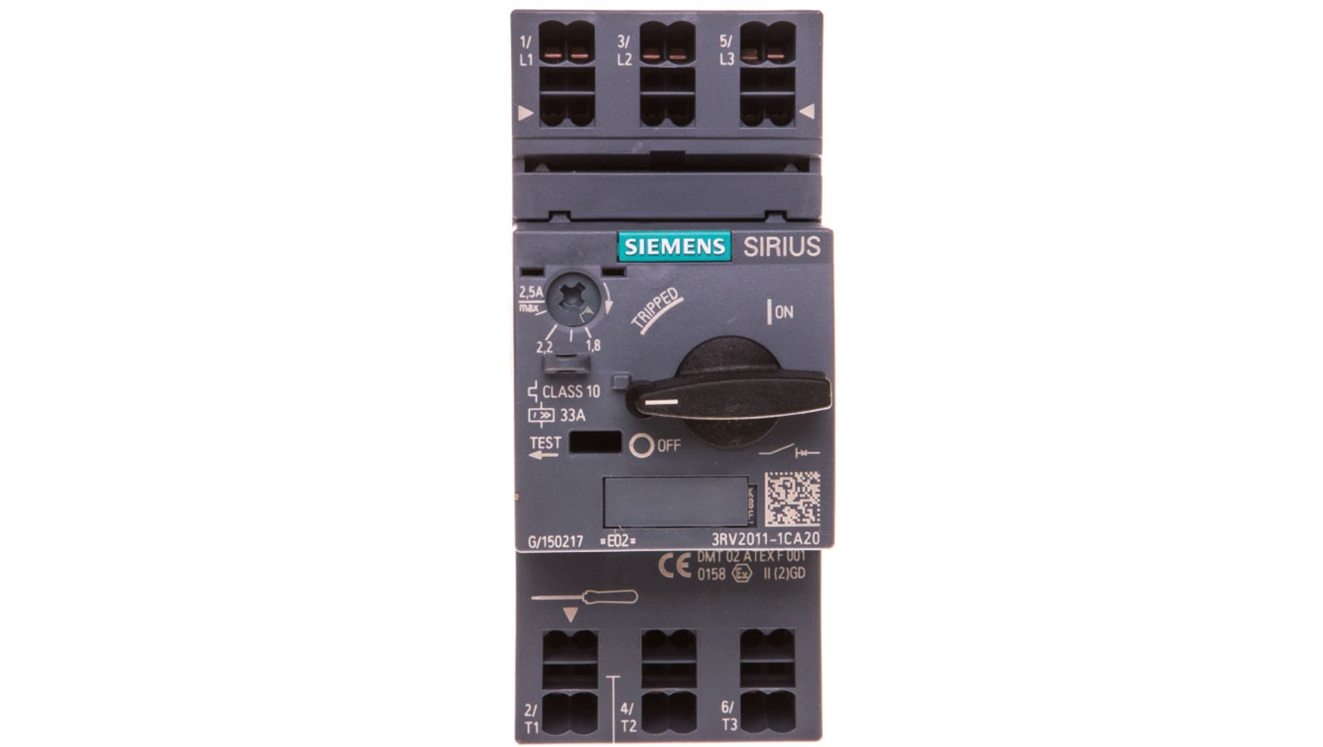 

Wyłącznik silnikowy 3P 0,75kW 1,8-2,5A 3RV2011-1CA20
