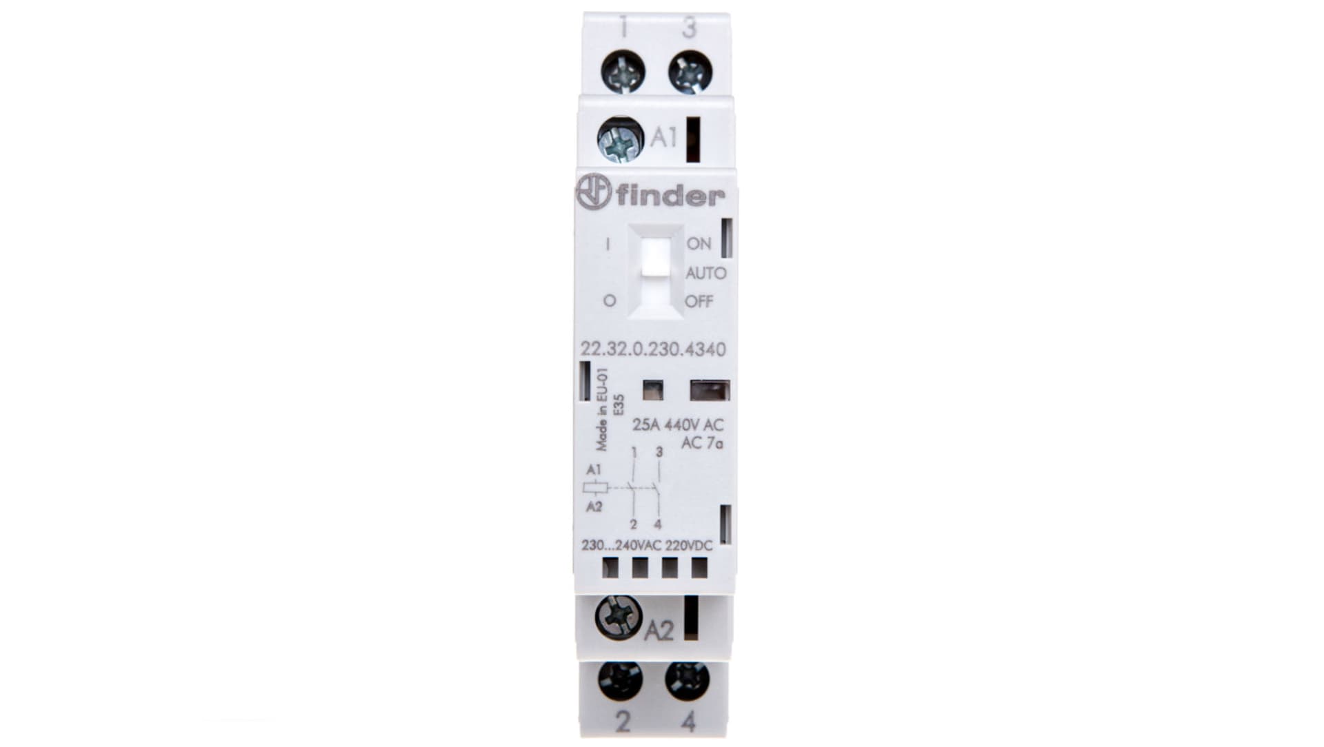 

Stycznik modułowy 2Z 25A 230V AC/DC funkcja Auto-On-Off, wskaźnik zadziałaniua + LED 17,5mm 22.32.0.230.4340