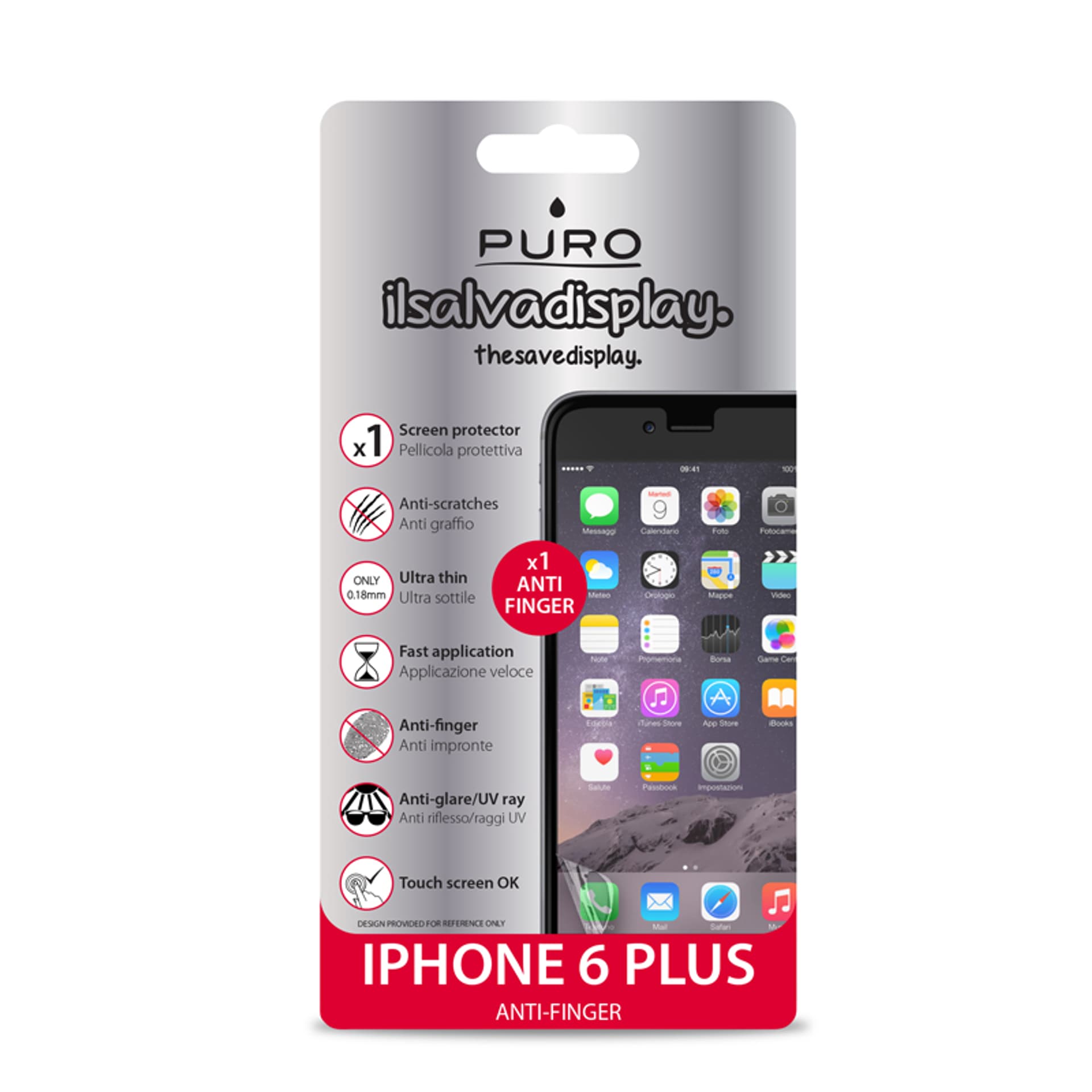 

PURO Folia anti-finger na ekran iPhone 6s Plus / iPhone 6 Plus