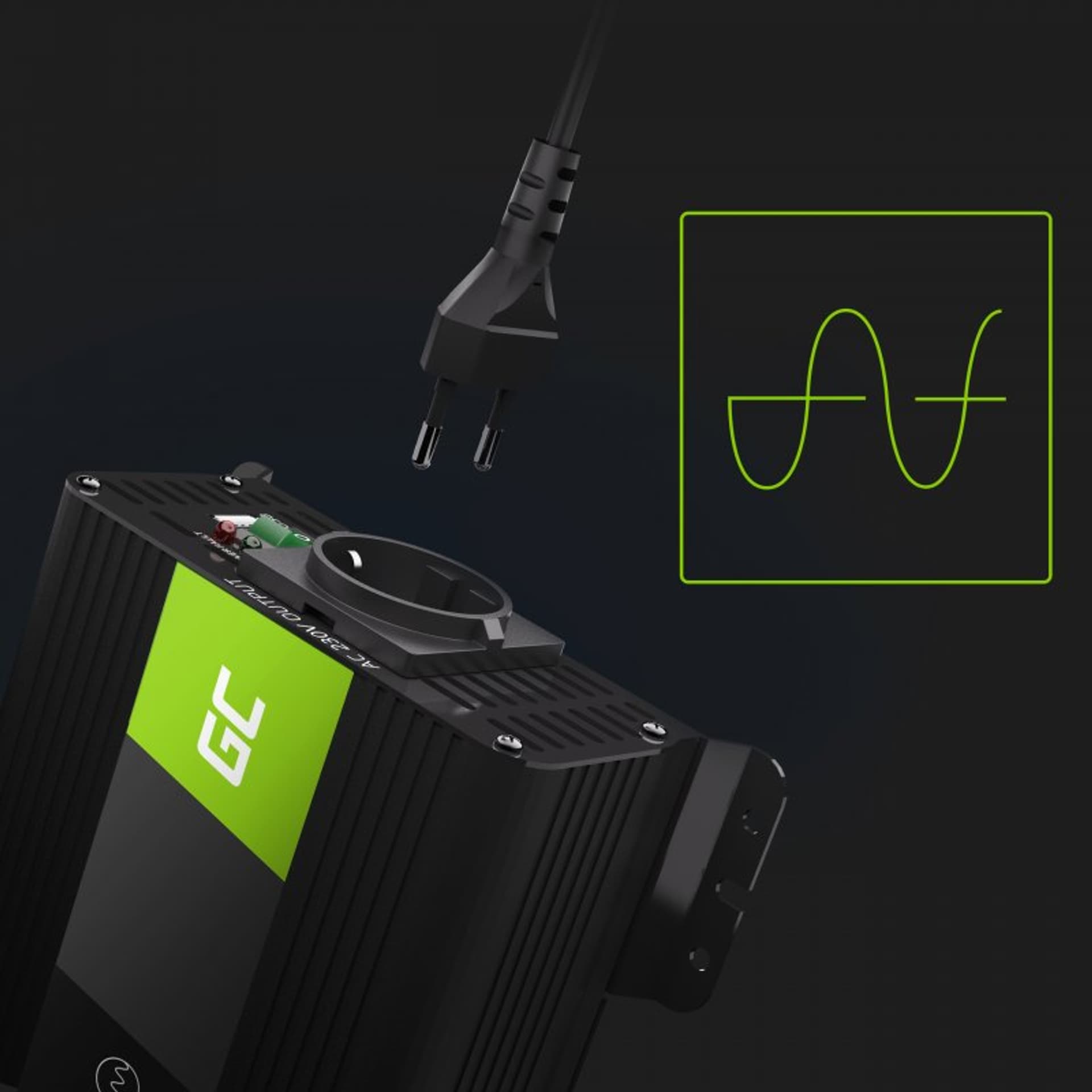 

Green Cell - Przetwornica napięcia Inwerter 12V na 230V 300W/600W Czysta sinusoida