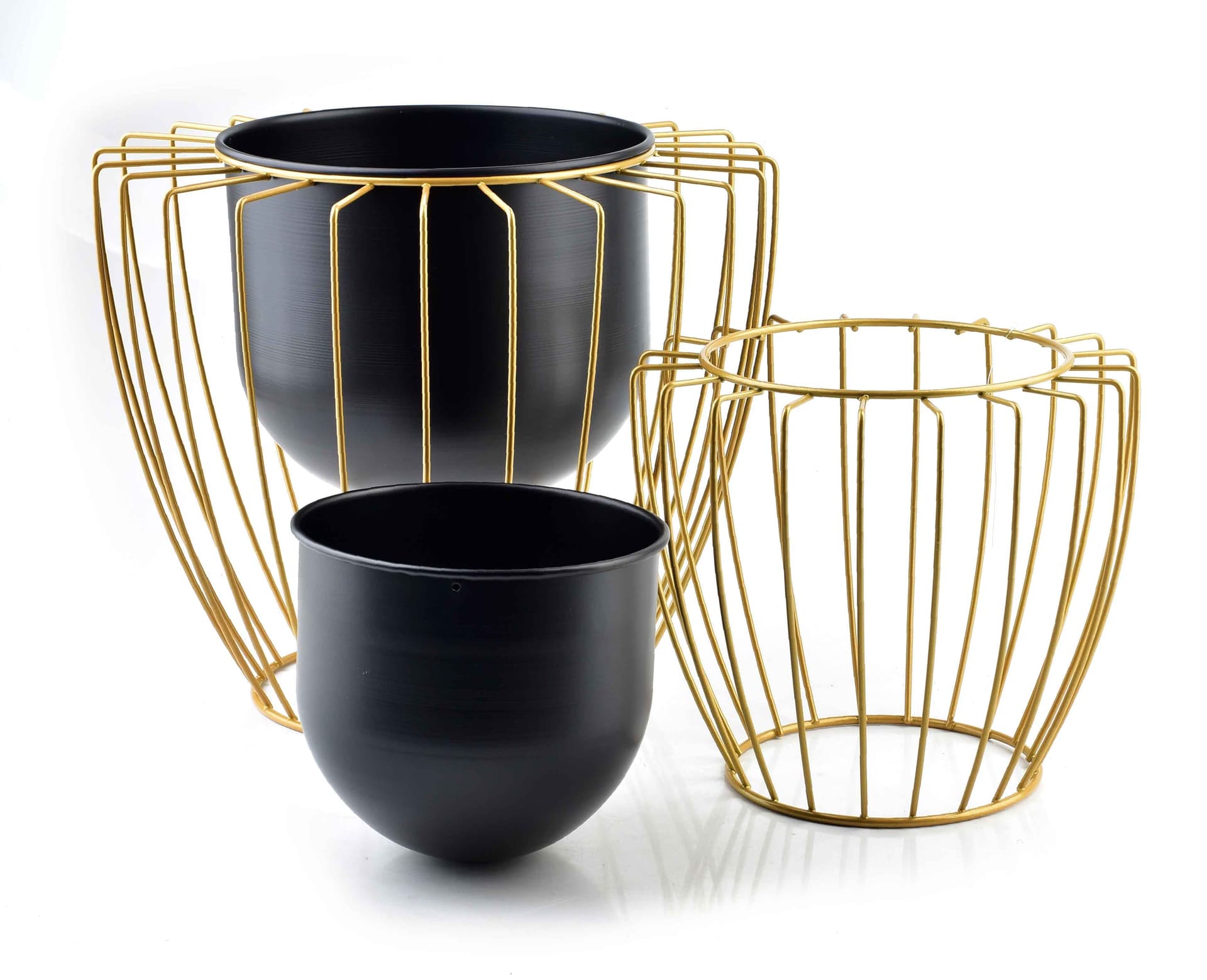 

SWEN BLACK&GOLD Komplet 2 Donic na stojaku 23xh20cm/18xh16cm