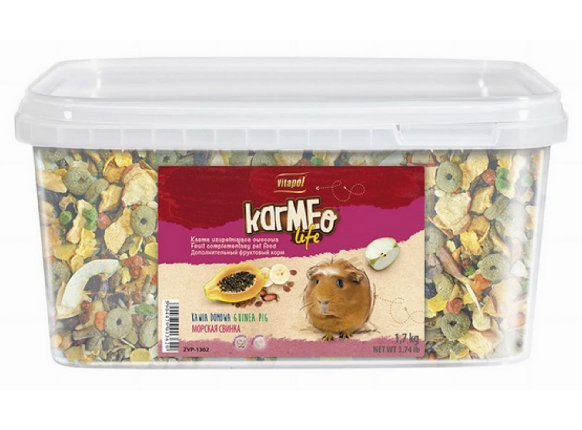 

Vitapol Owocowy Pokarm dla świnki morskiej wiaderko 1,7kg [1362]