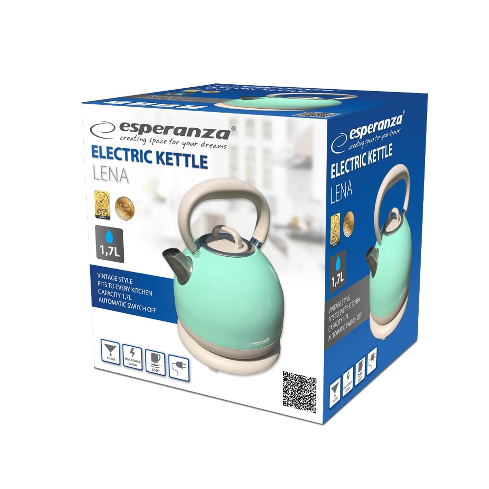 

ESPERANZA CZAJNIK ELEKTRYCZNY LENA 1.7 L ZIELONY EKK030G